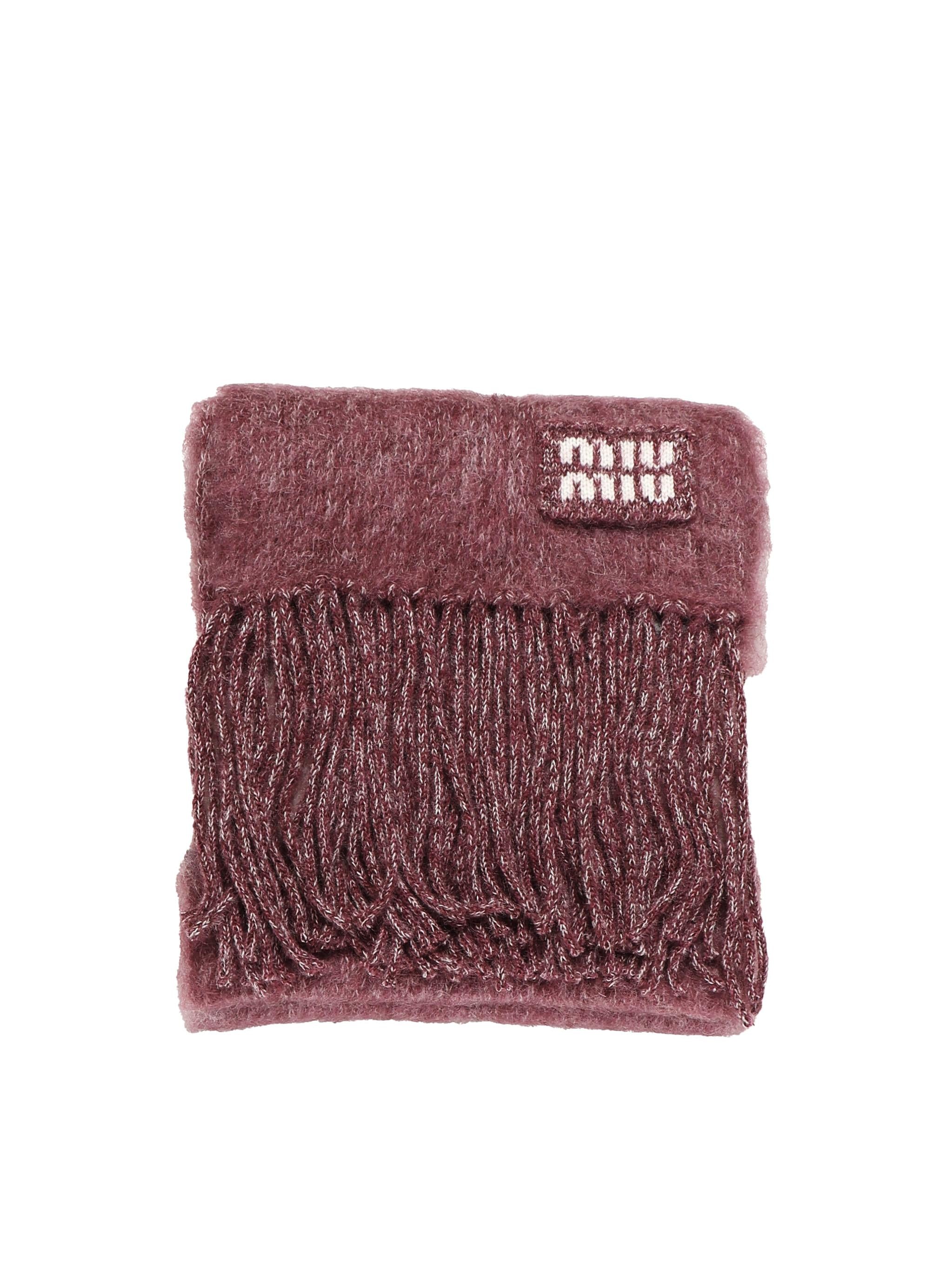 Sciarpa con logo ricamato 5FS094 2CVEF04BG MIU MIU