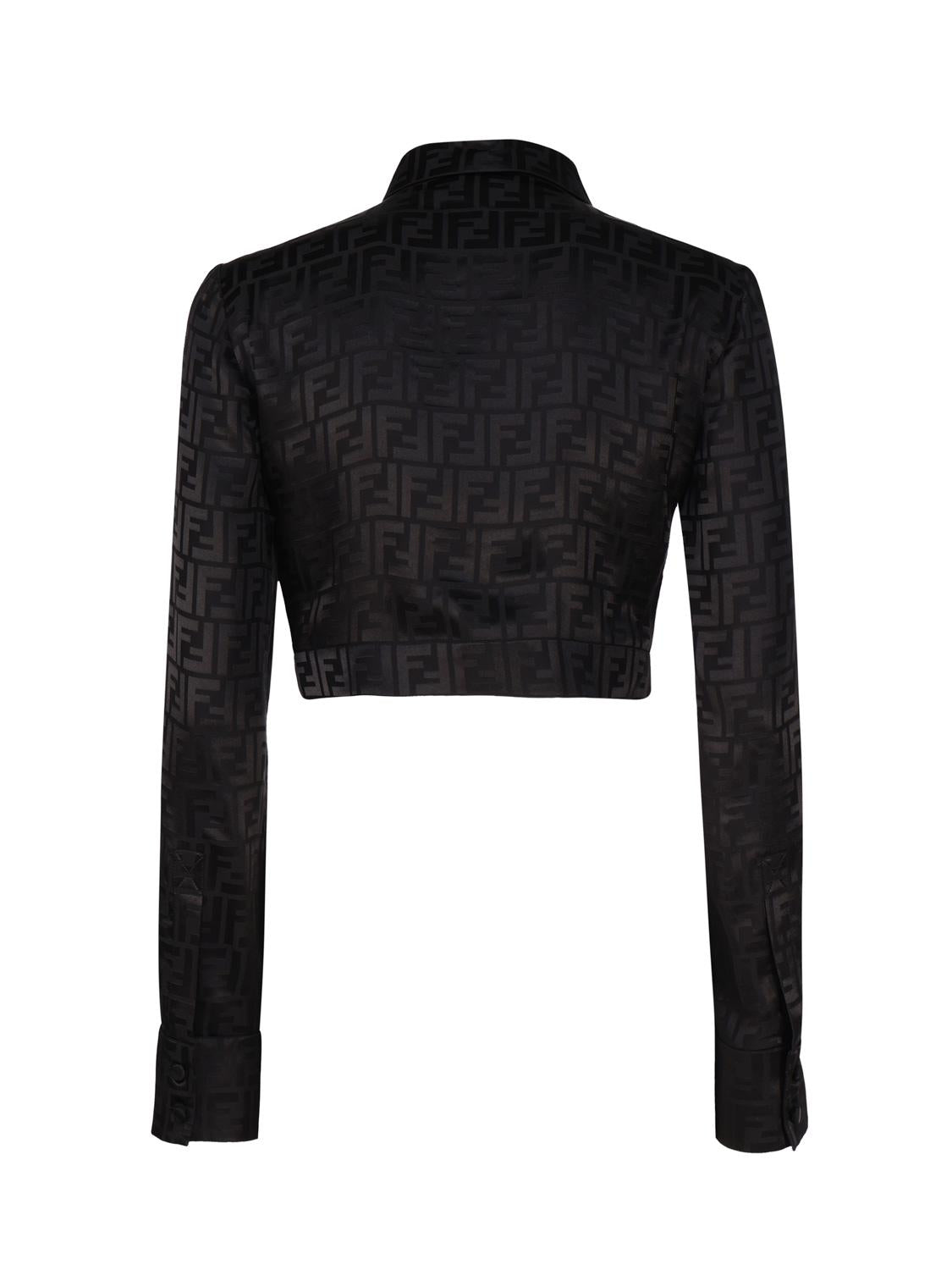 Camicia cropped in seta FF jacquard FS7994 AJ0ZF0GME FENDI