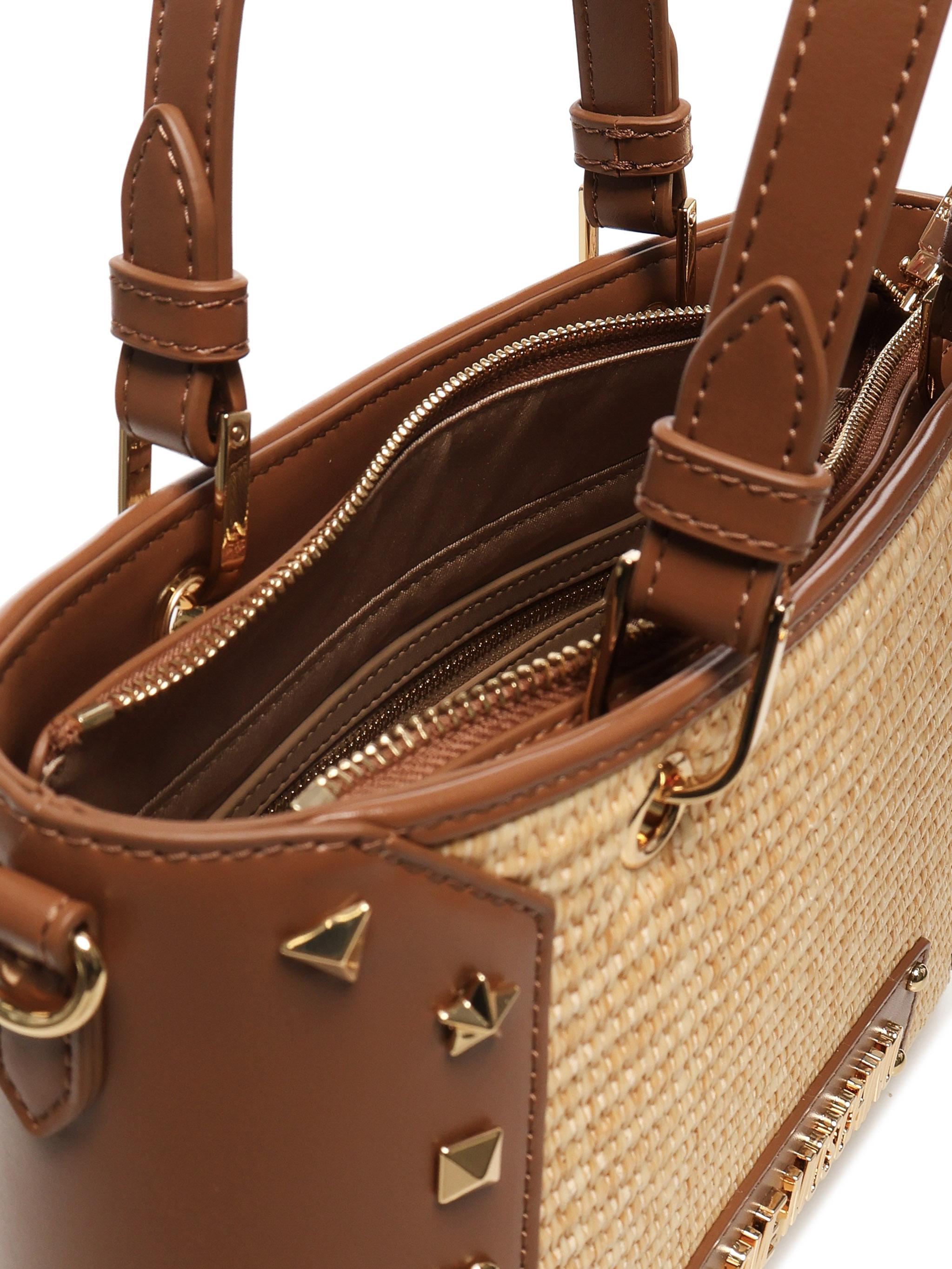 Tote bag in rafia con borchie JC4276PP0MKW1 10A LOVE MOSCHINO
