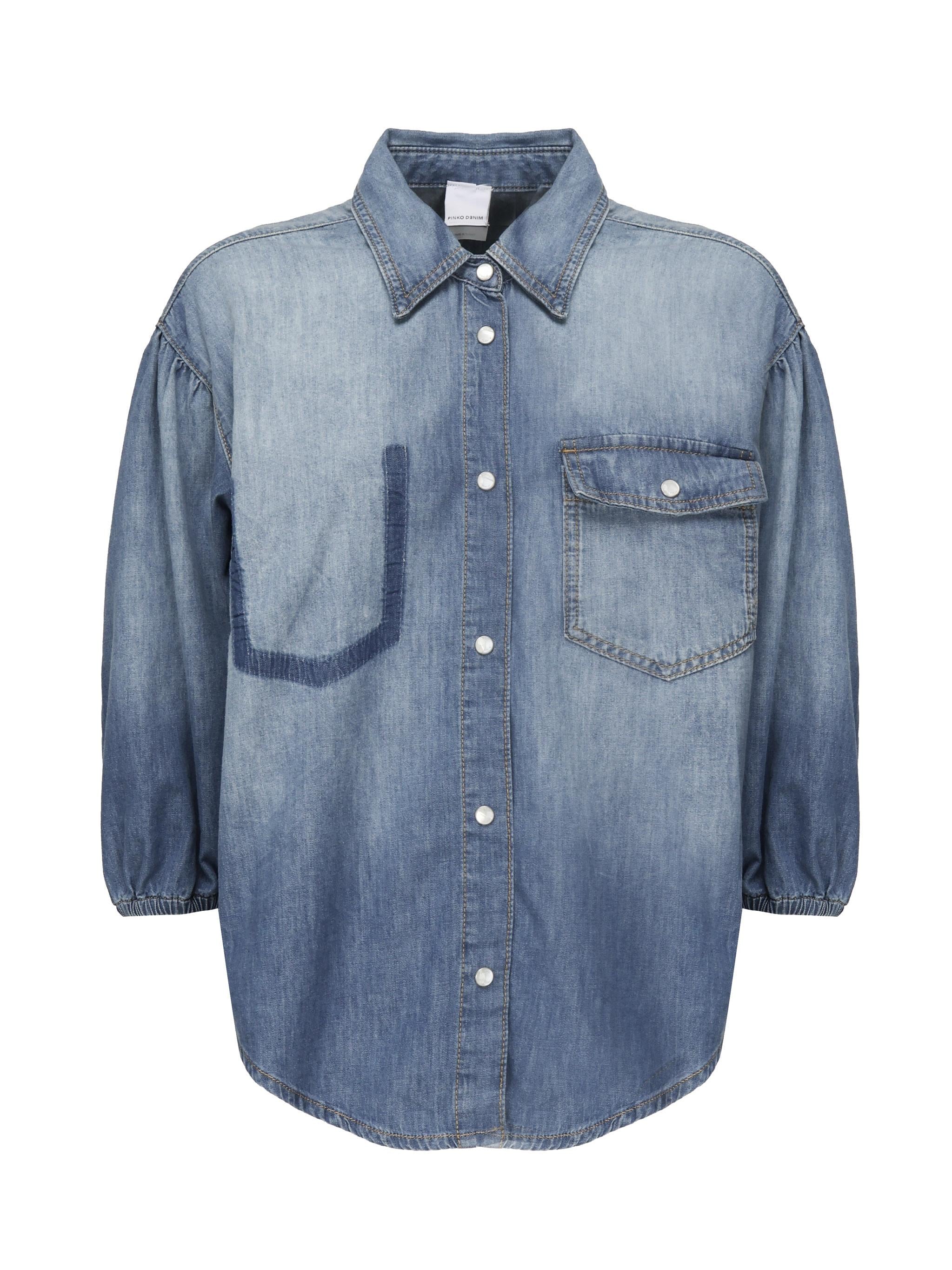Camicia jeans maniche a tre quarti 104629 A2DTPJO PINKO