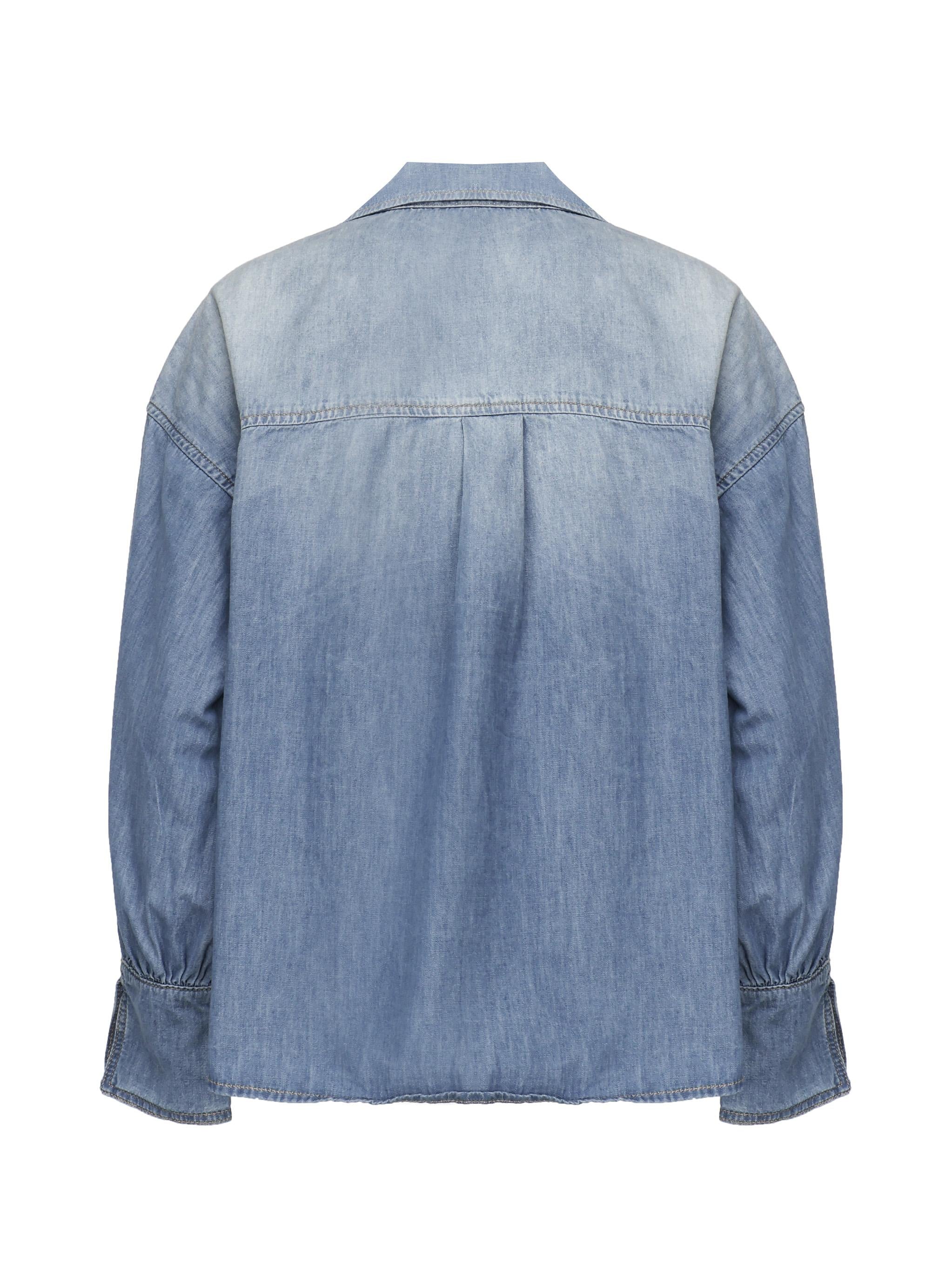 Blusa calahari in denim 104630 A2DTPJO PINKO