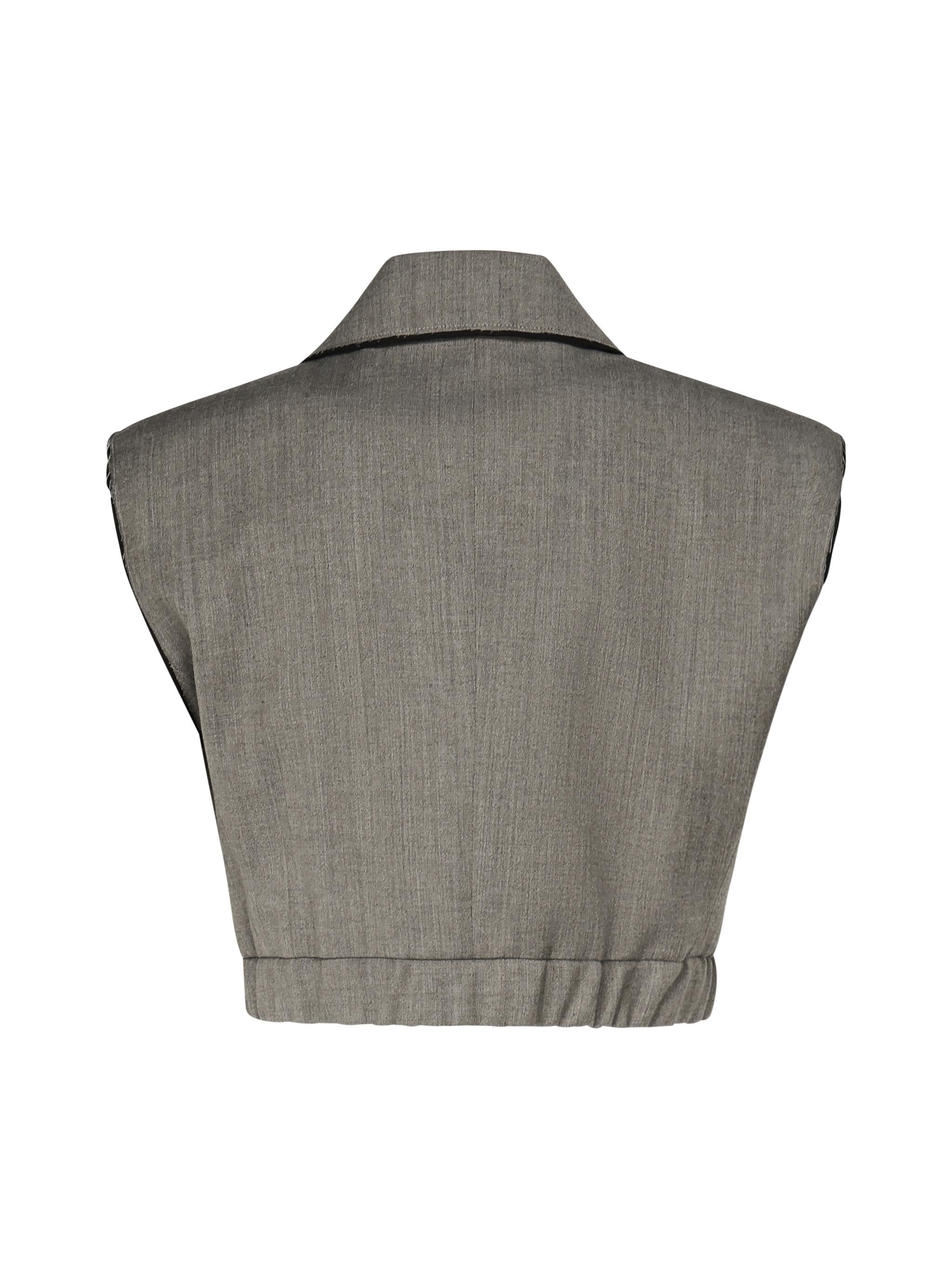 Gilet corto con rever ed elastico 104755 A2BQL67 PINKO