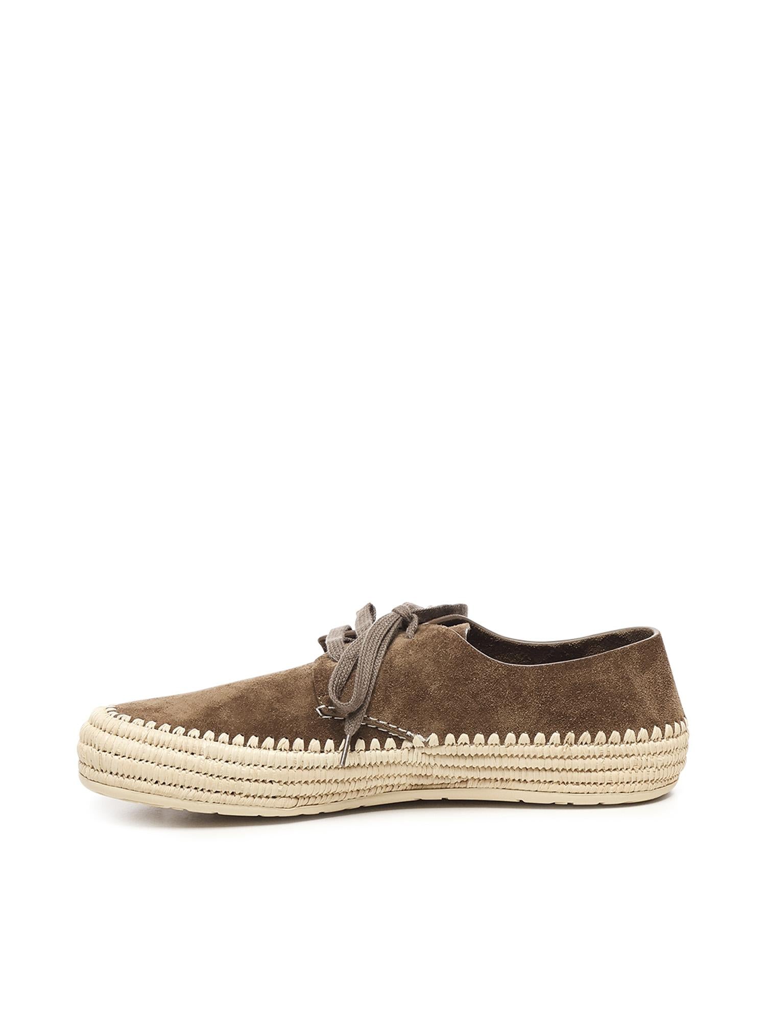 Stringate Rio in pelle scamosciata e rafia M526284X01 3170 LOEWE