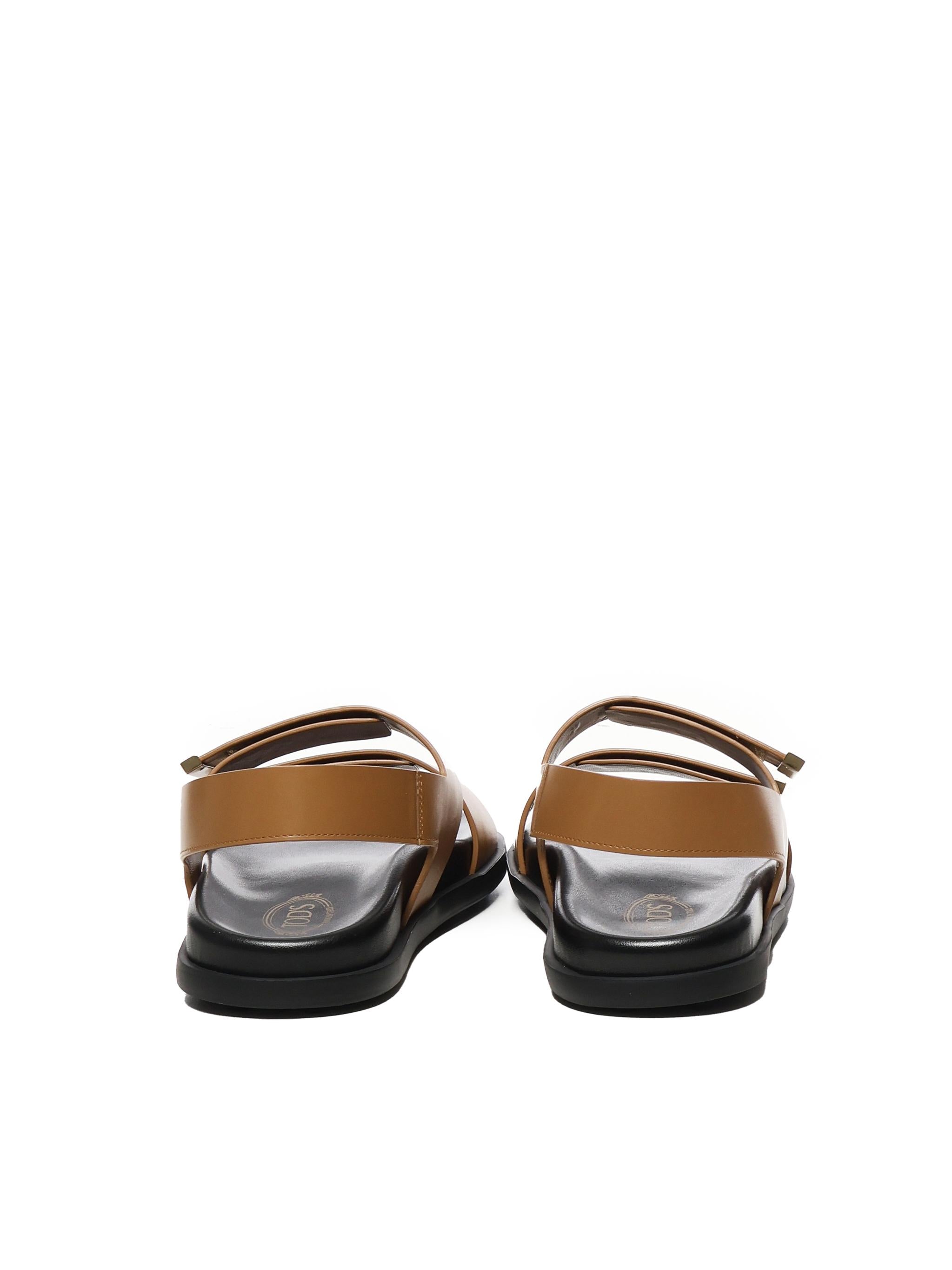Sandalo a fasce in pelle XXW68K0JE60N6M 9999 TOD'S