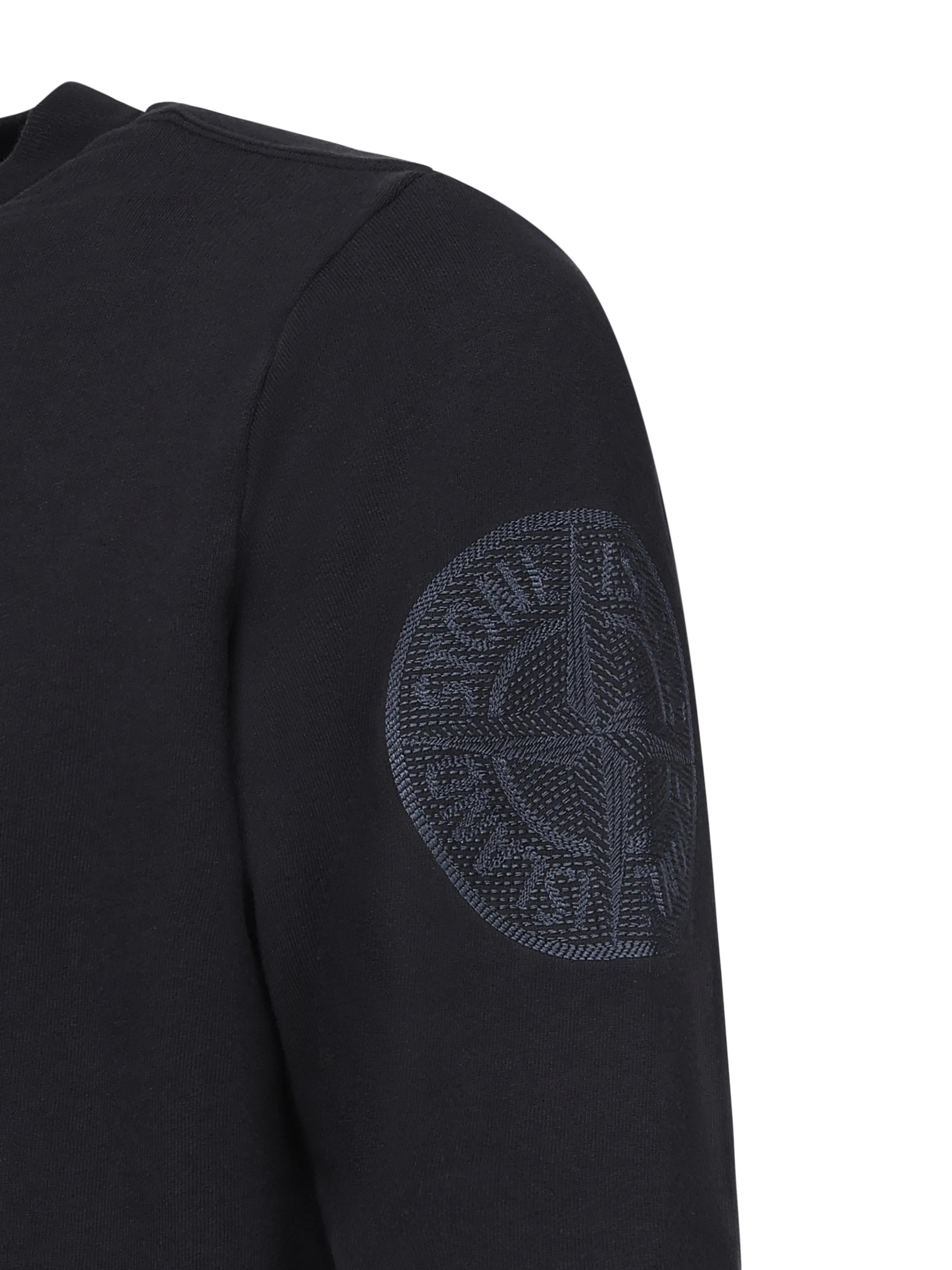 Felpa girocollo con ricamo Compass<BR/> K1S156100026 S0122V0020 STONE ISLAND