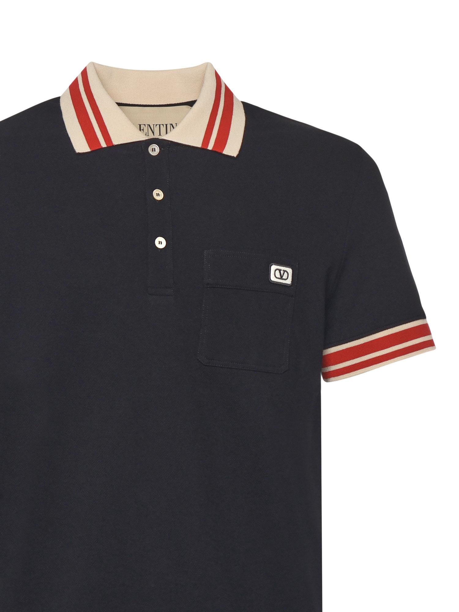Polo in piquet con patch Vlogo 7V3MH01K B190NO VALENTINO GARAVANI