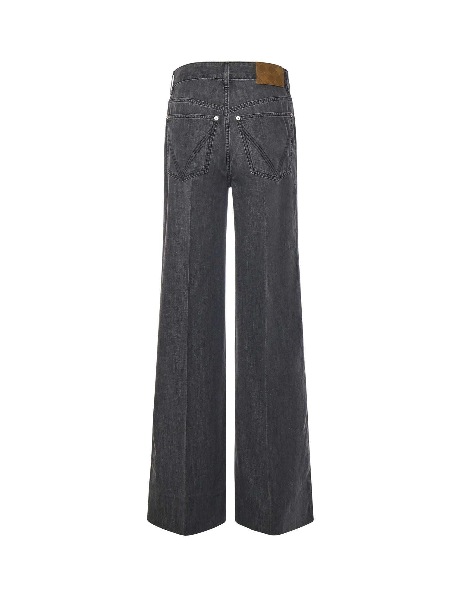 Jeans a palazzo in denim 841027 V5SO01003 BOTTEGA VENETA