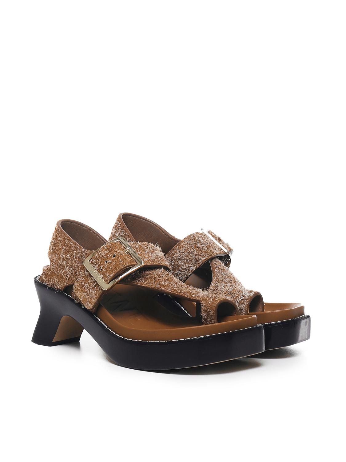 Sandalo in pelle scamosciata spazzolata L814465X92 LOEWE EASE2530 LOEWE