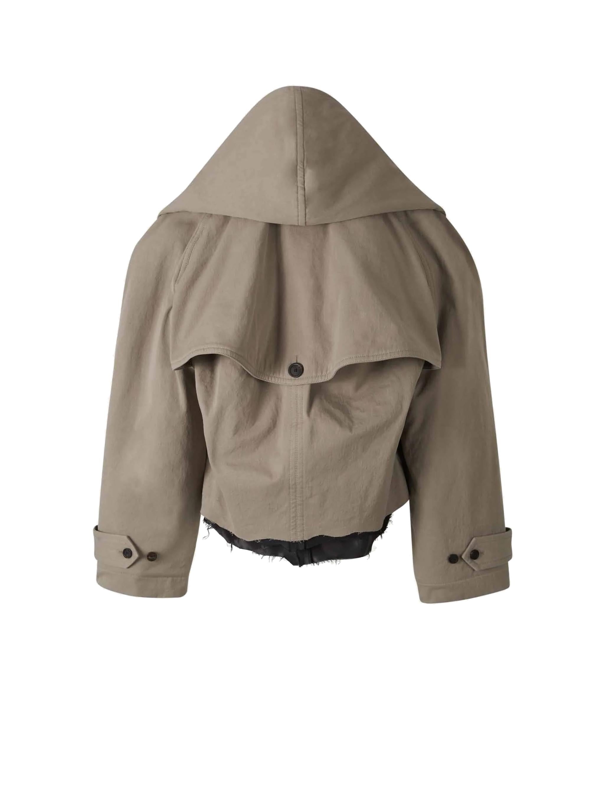 Trench con cappuccio rovesciato in twill di cotone 831516 TQP079966 BALENCIAGA