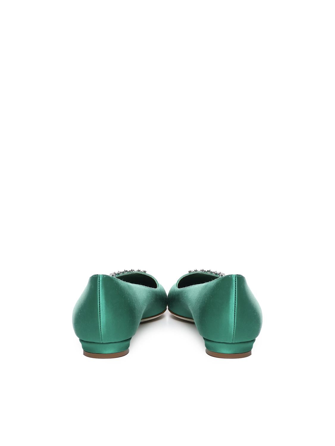 Ballerine Pluma in raso con fibbia gioiello 124-2671-0005 -3206 MANOLO BLAHNIK