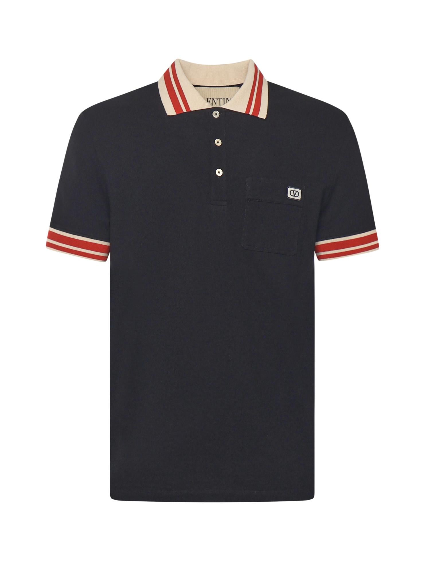 Polo in piquet con patch Vlogo 7V3MH01K B190NO VALENTINO GARAVANI