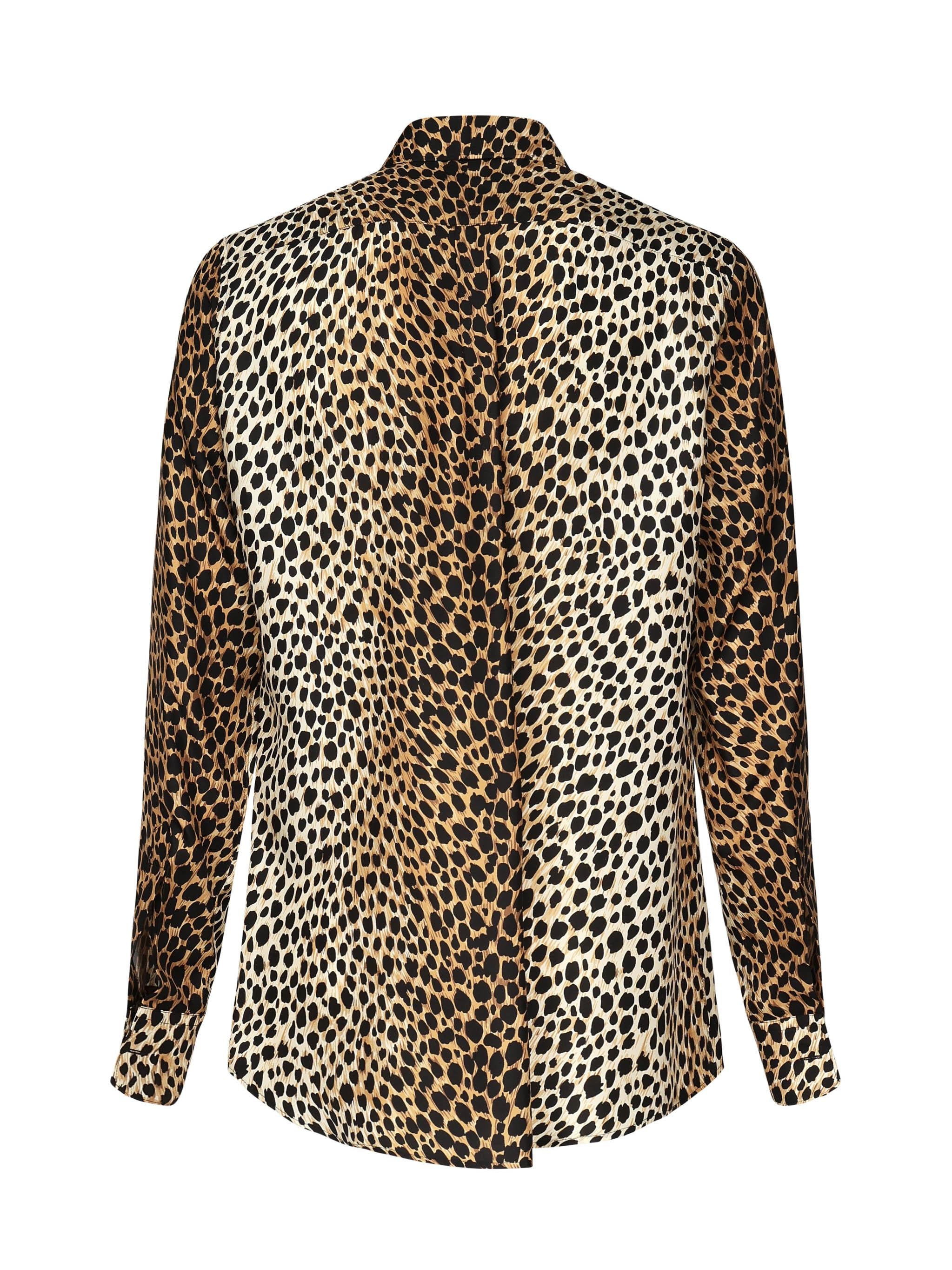 Camicia in twill di seta stampa Ocelot G5JL8T IS1NFHHL7N DOLCE & GABBANA