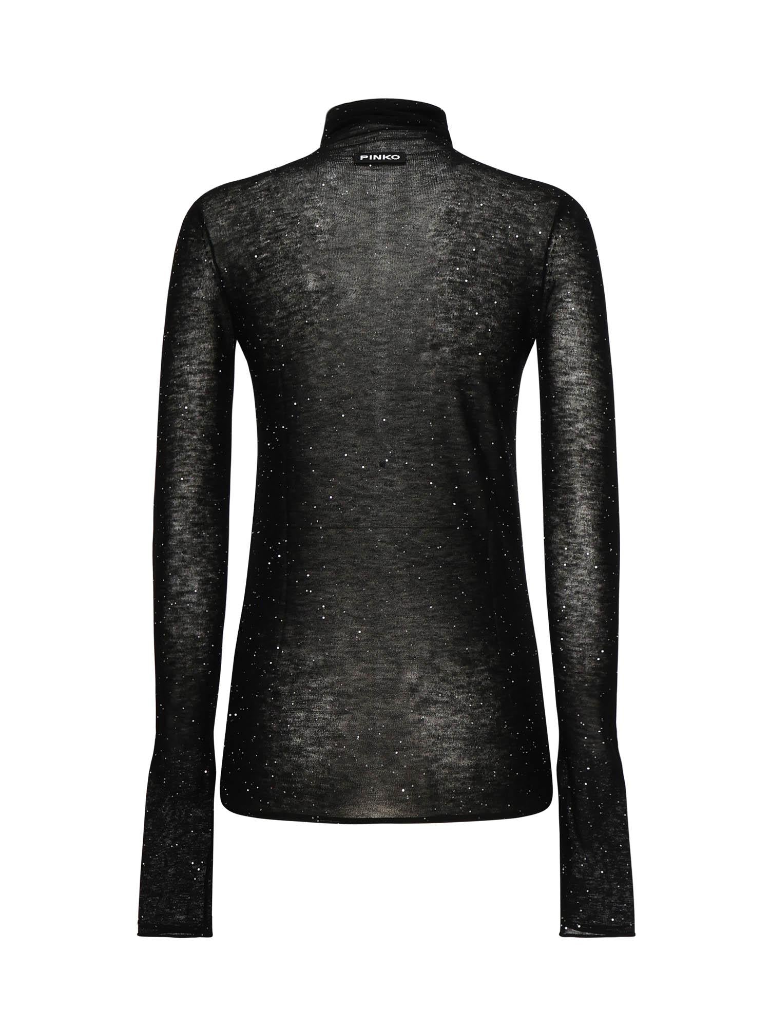 Maglia in lana con micro paillettes 105821 A2PMZ99 PINKO