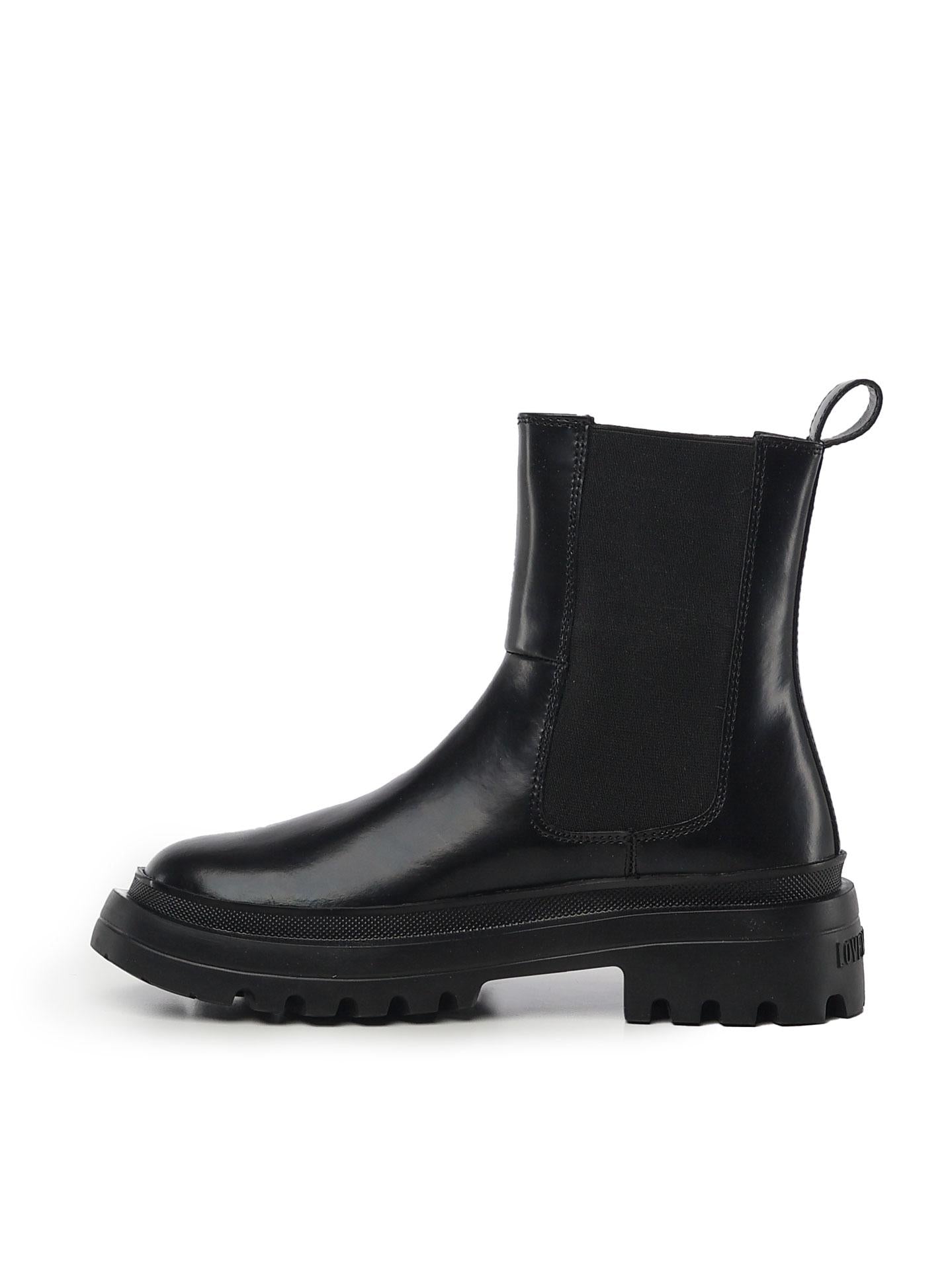 Stivaletti in vitello e lycra JA21035G0LJD0 000 LOVE MOSCHINO