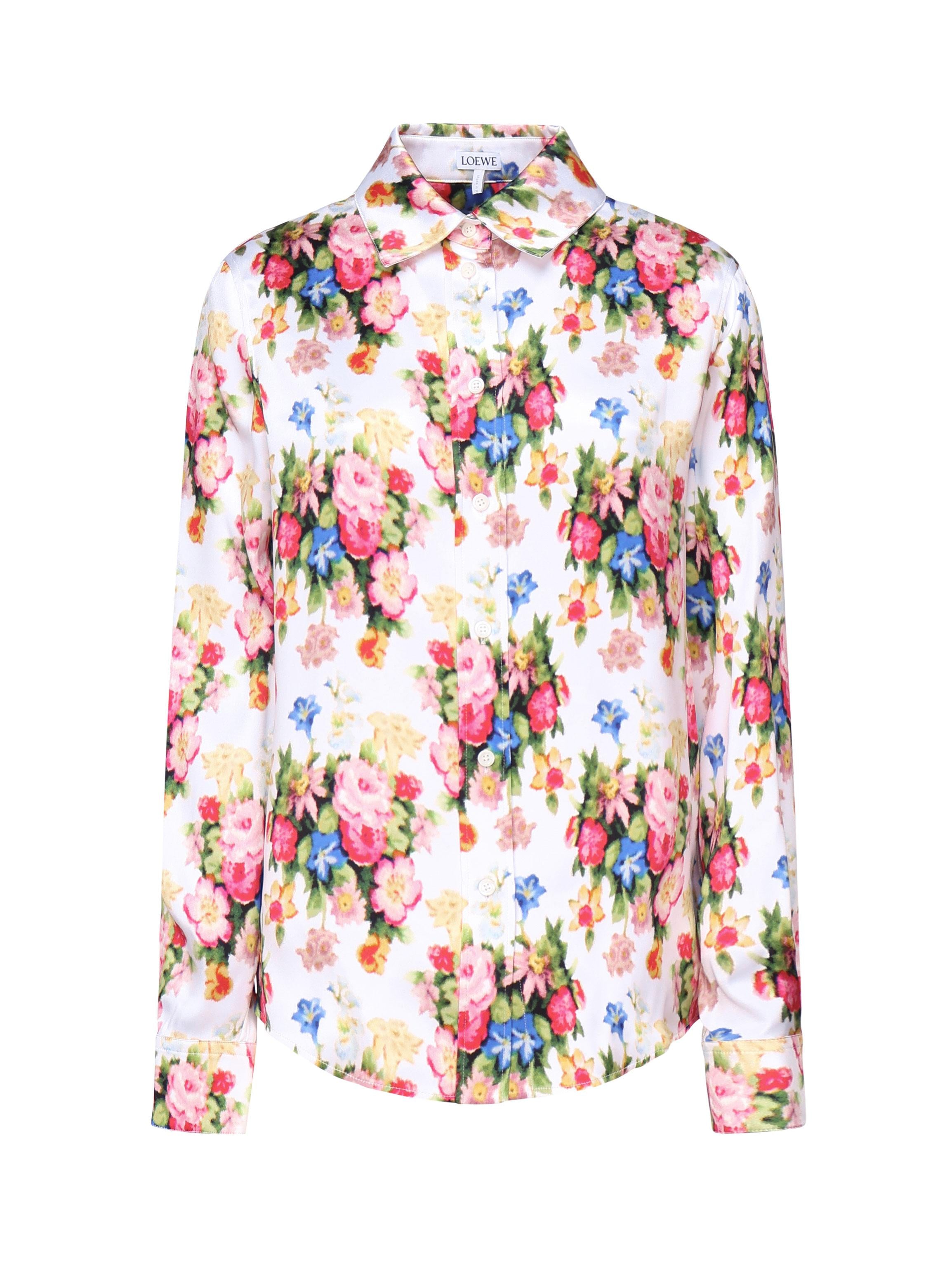 Camicia in raso di seta S540Y05XAV 9616 LOEWE