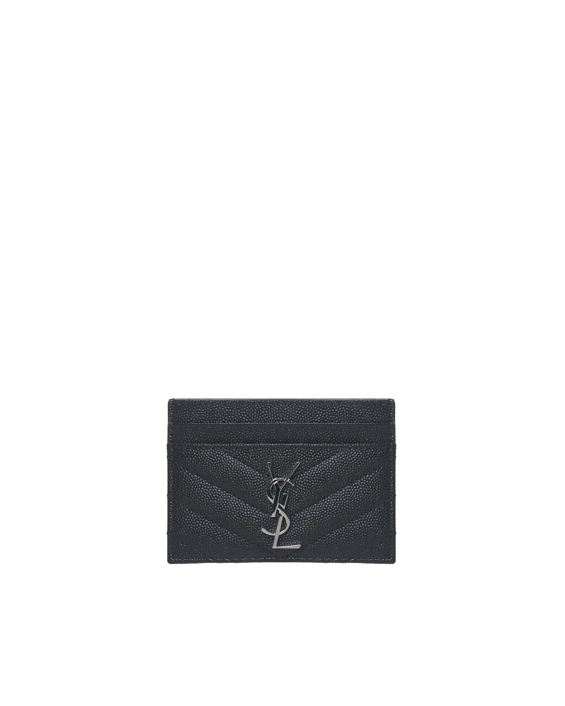 Cassandre Matelassè portacarte in grain de poudre 423291 BOW021000 SAINT LAURENT