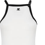 Abito in cotone con bretella a cinturino 124JR0364JS0070 -0098 COURREGES