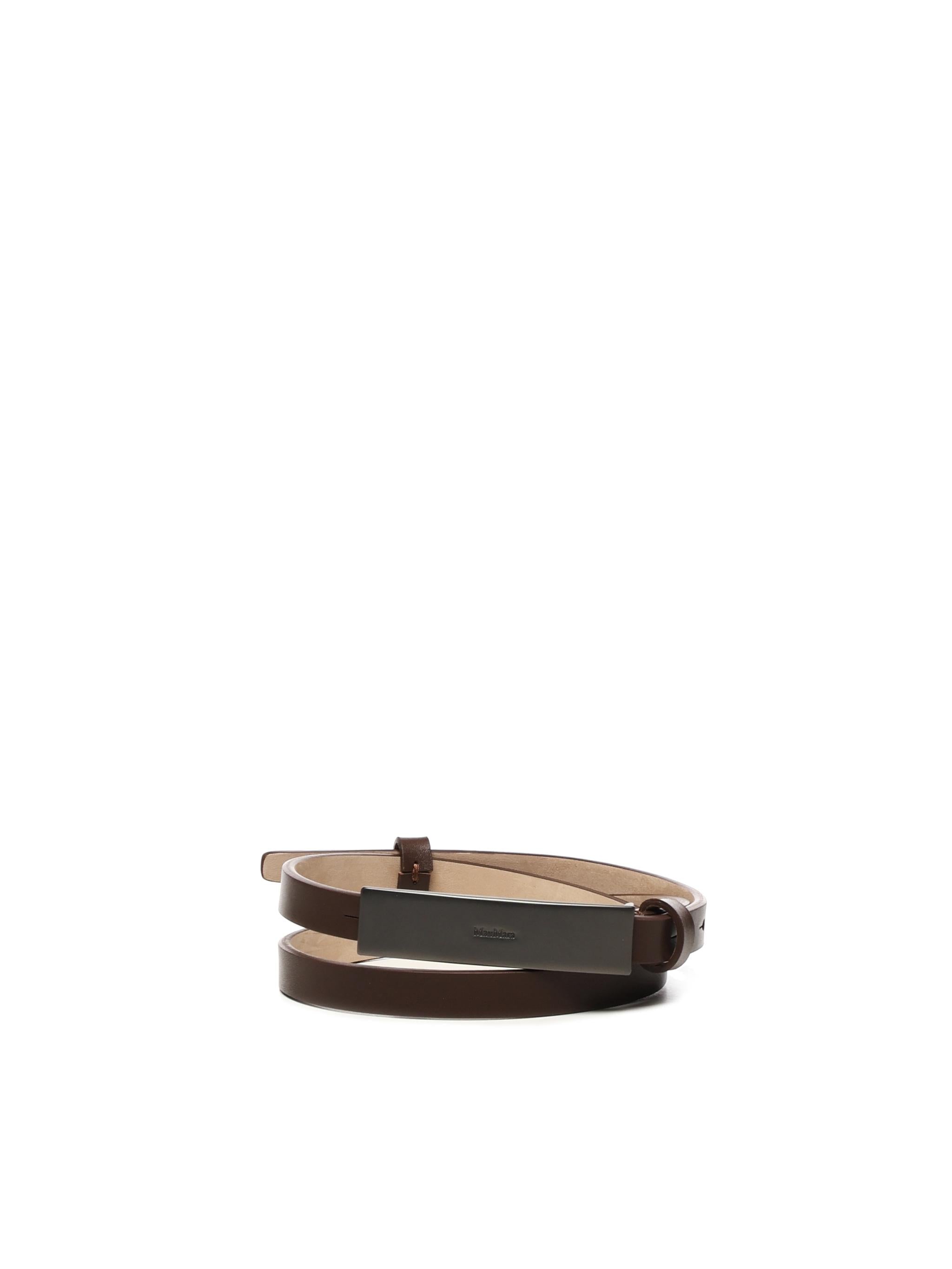 Cintura in pelle con placca logata 2514501013600 004 MAX MARA