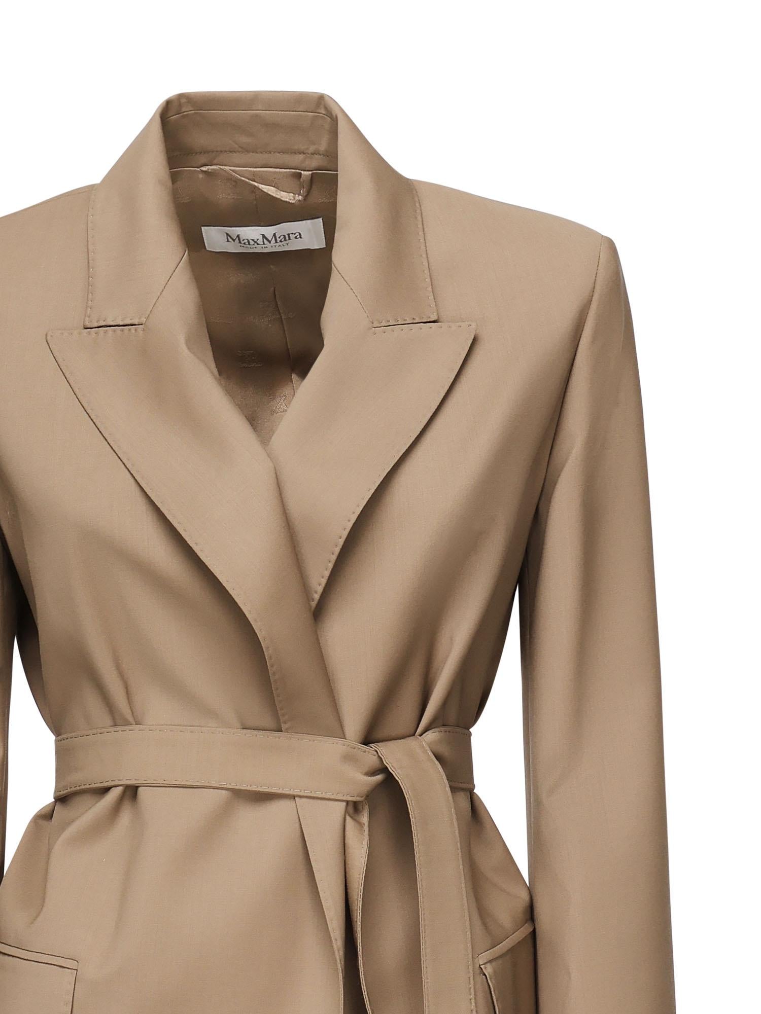 Blazer in tela di lana con cintura 2521046101600 010 MAX MARA