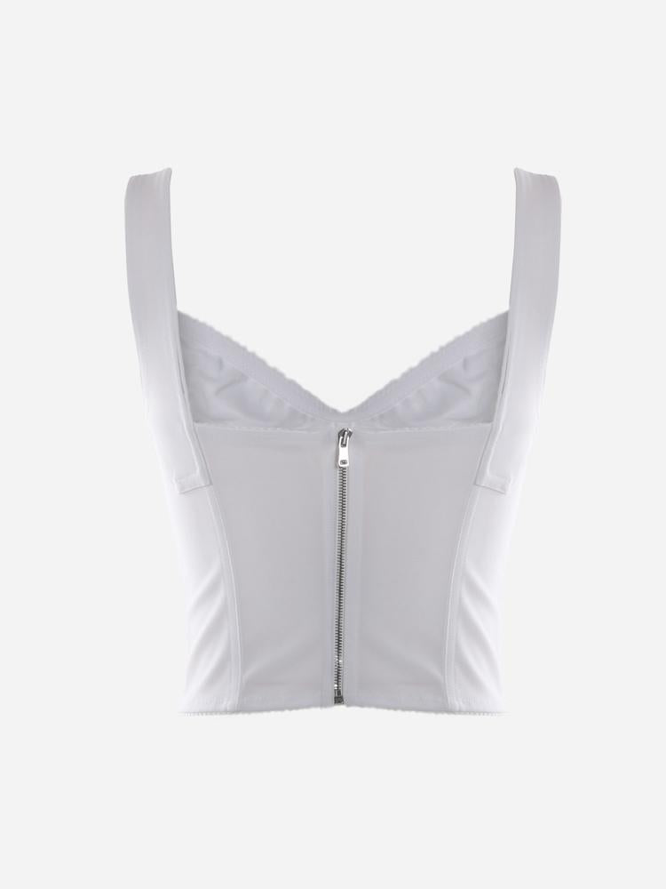 Top in tessuto tecnico con lavorazione in pizzo F7T19T G9798W0800 DOLCE & GABBANA