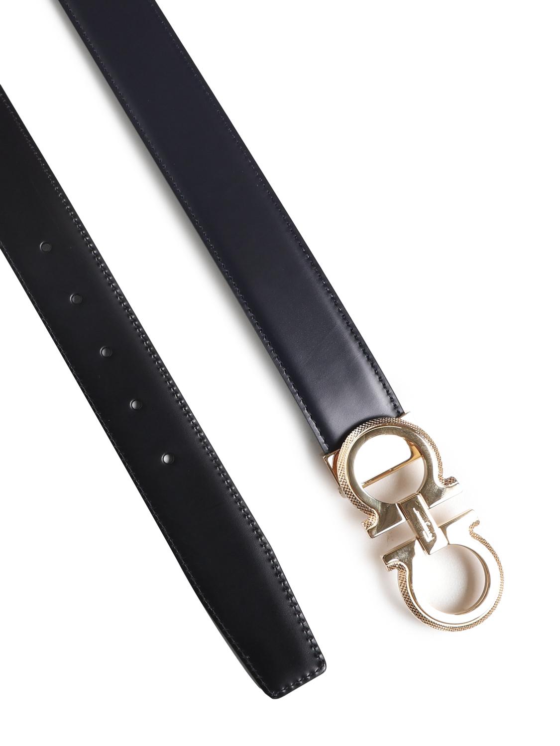 Cintura in pelle liscia con fibbia a Gancio 670141 0754463001 FERRAGAMO