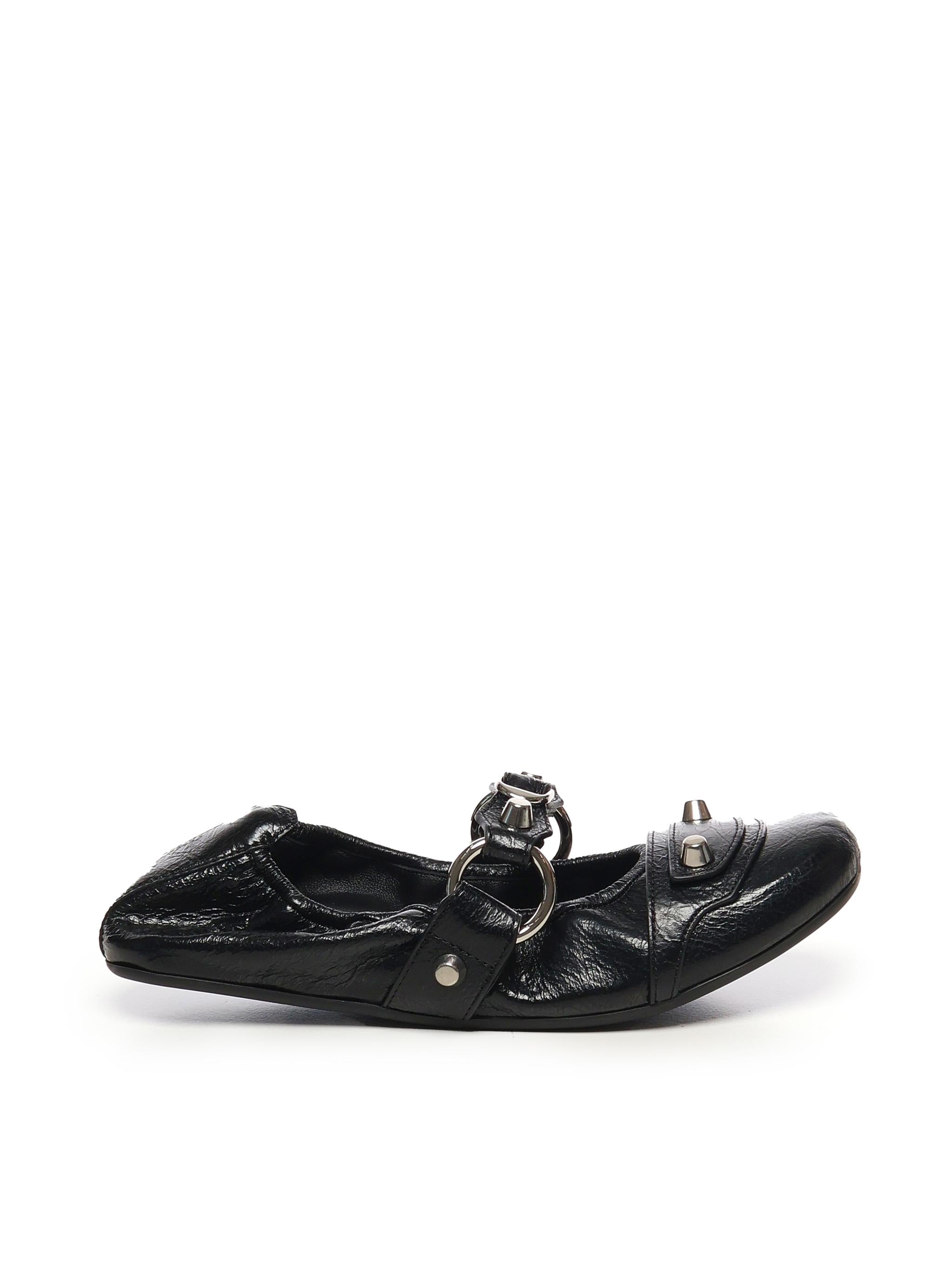 BALLERINA IN PELLE CON BORCHIE 828095 WAD4Y1080 BALENCIAGA