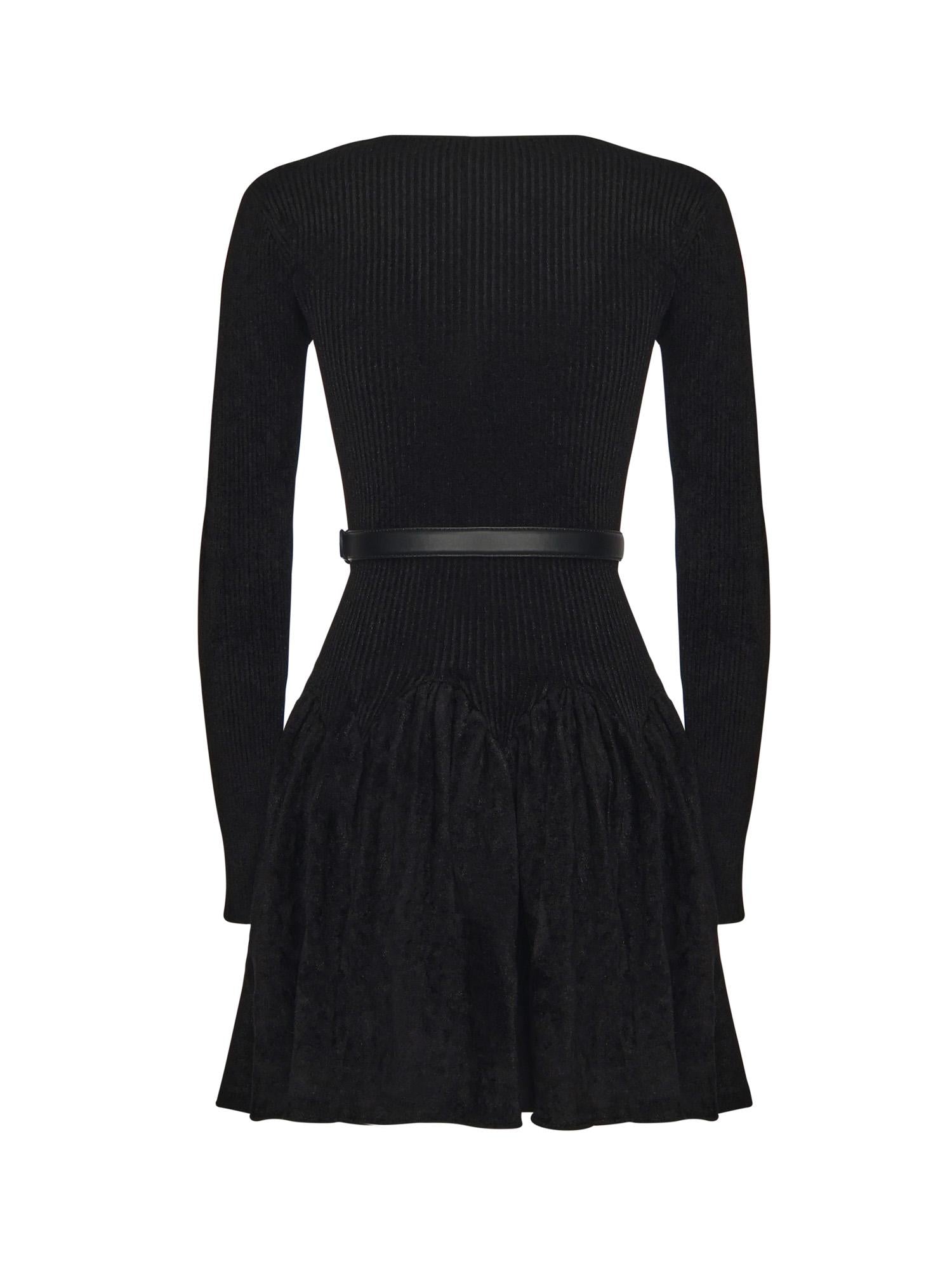 Abito in maglia di ciniglia AW25029S B SELF-PORTRAIT