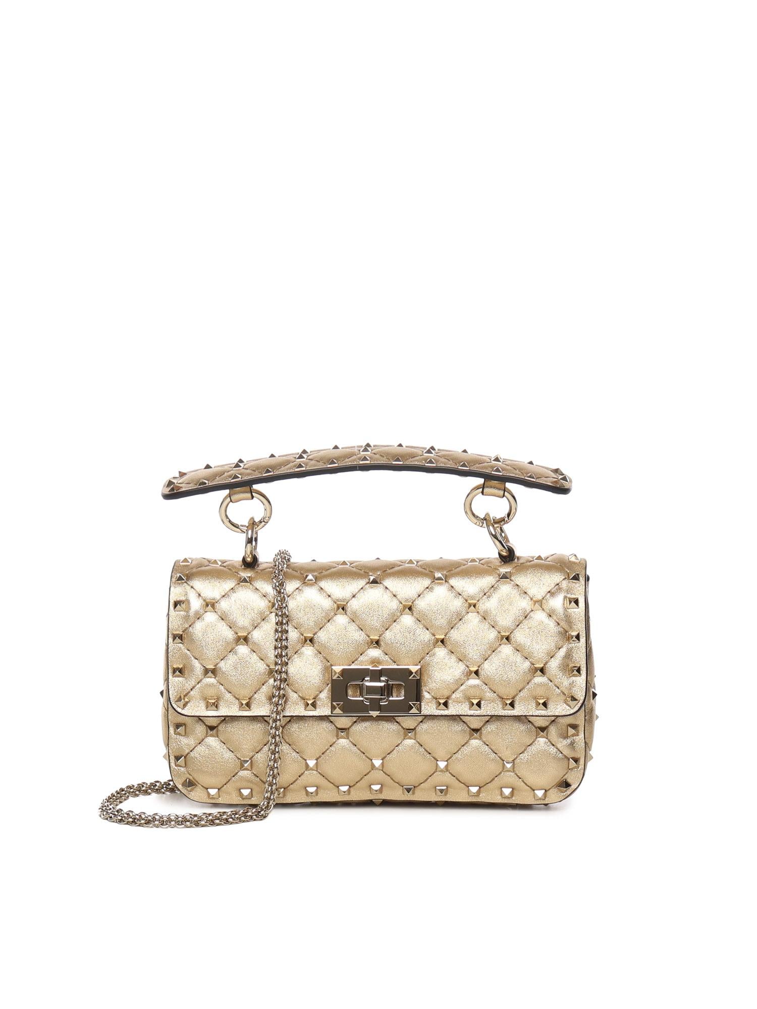 Borsa Rockstud Spike in nappa laminata 7W2B0123 IEWCES VALENTINO GARAVANI