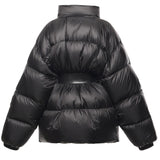 Piumino corto Hourglass con cintura in tessuto tecnico 850864 TTO411000 BALENCIAGA