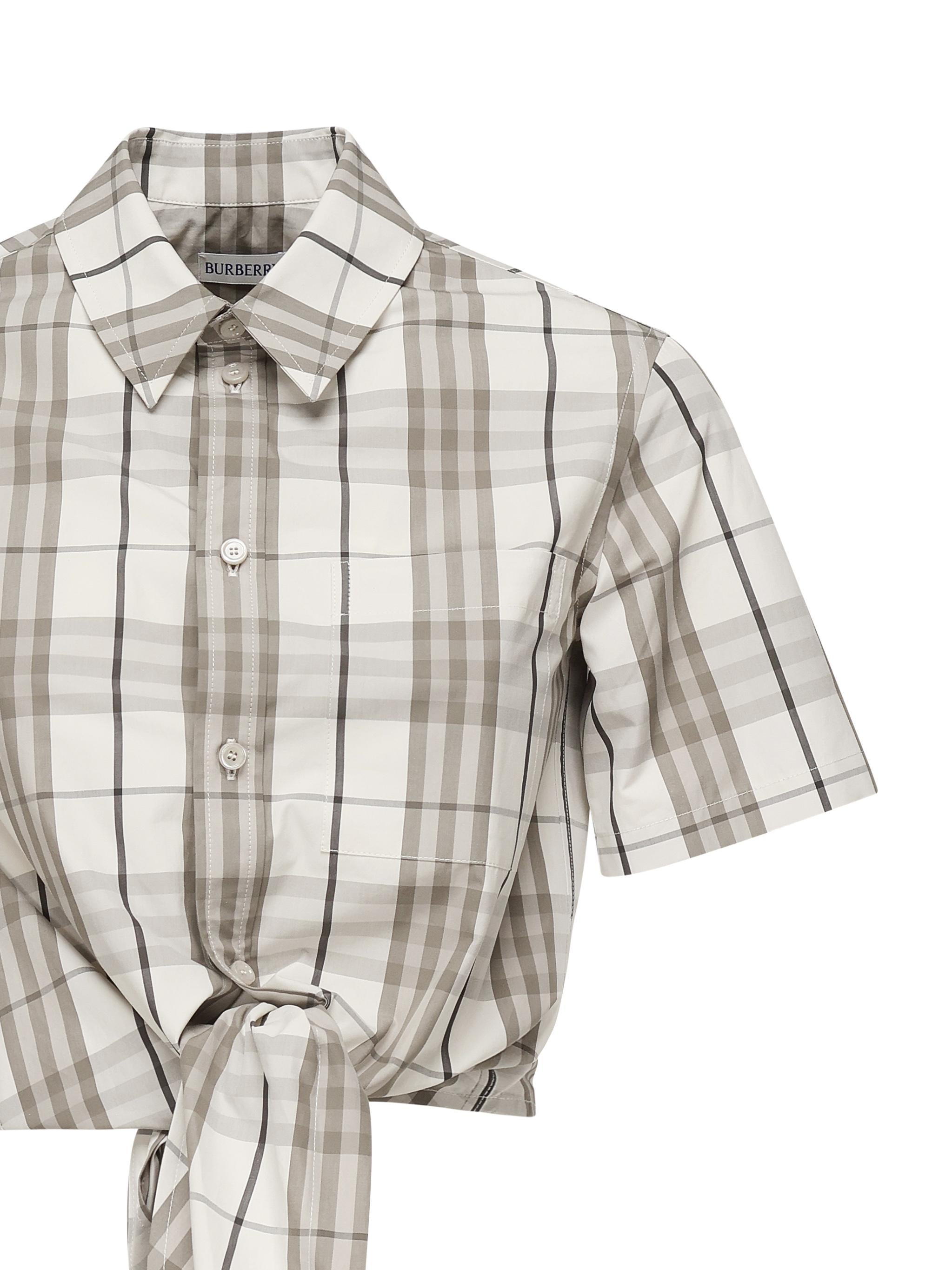 Camicia cropped in cotone Check 8109229 C2539 BURBERRY