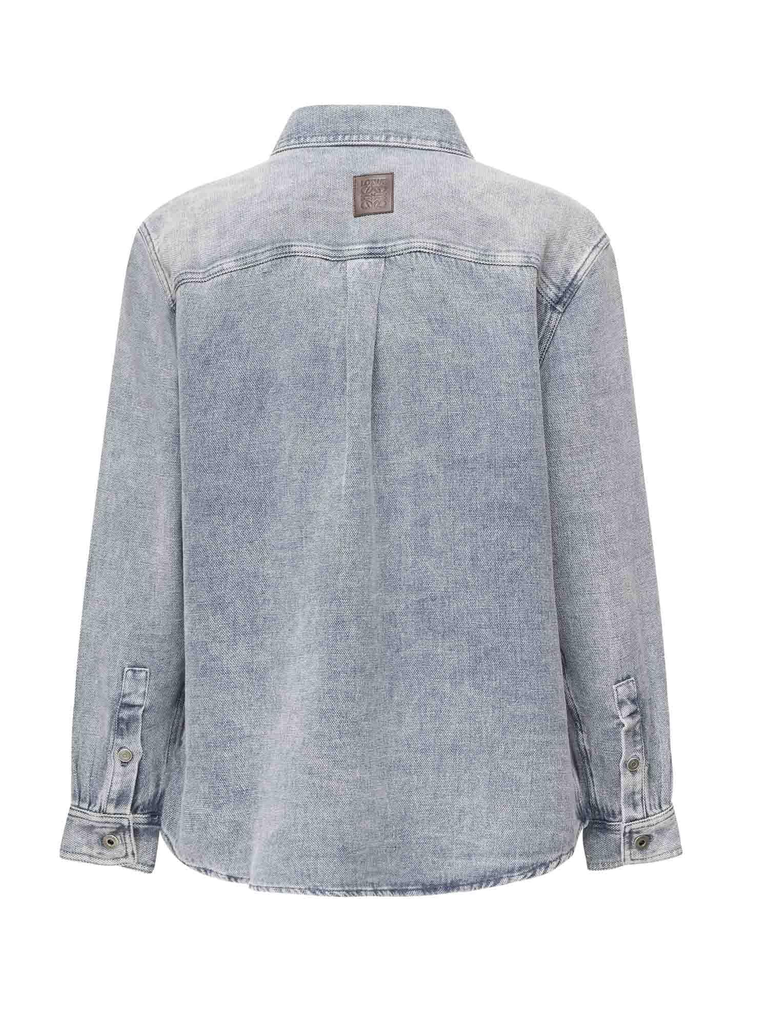 Camicia in cotone e lino H526Y1DW17 1360 LOEWE