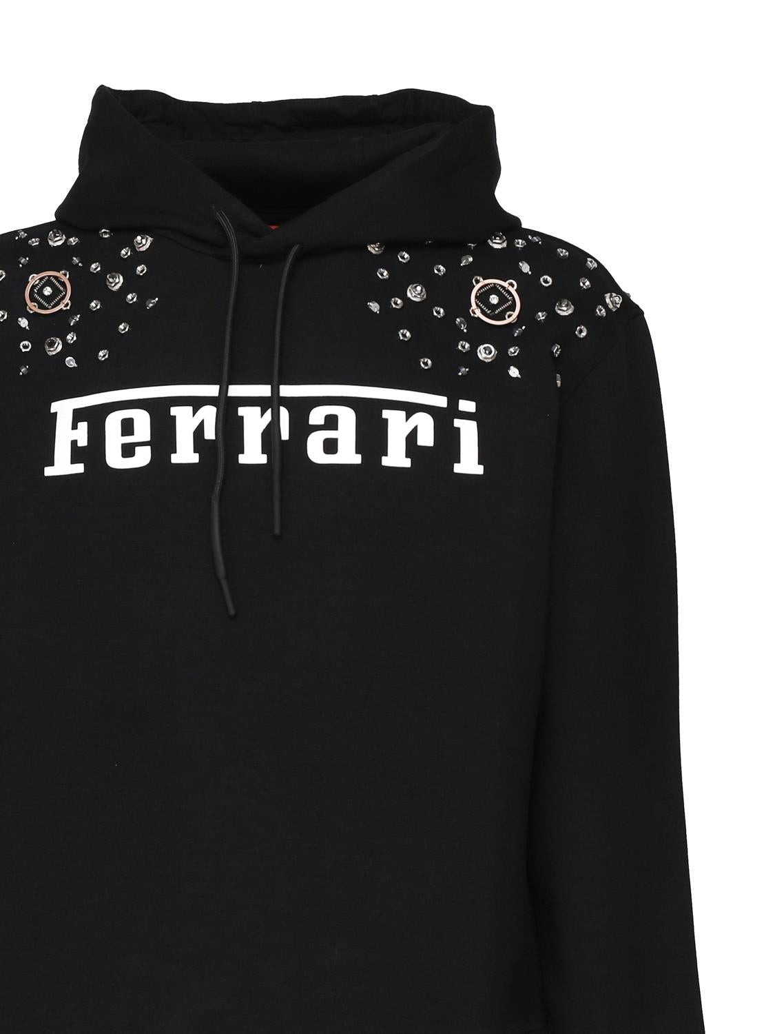 Felpa logo con cappuccio 48118 -BLK FERRARI
