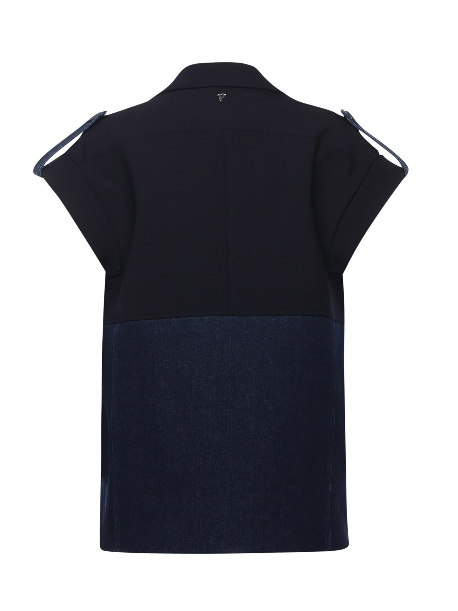 Smanicato monopetto in denim e tela di lana DJ726 DS0345MLQ1800 DONDUP