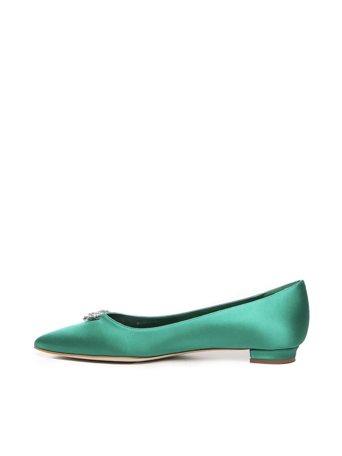 Ballerine Pluma in raso con fibbia gioiello 124-2671-0005 -3206 MANOLO BLAHNIK