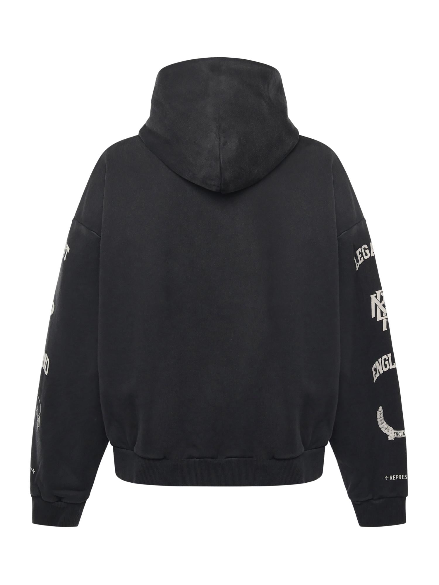 Felpa in cotone con cappuccio con effetto distressed MLM100372 04 REPRESENT