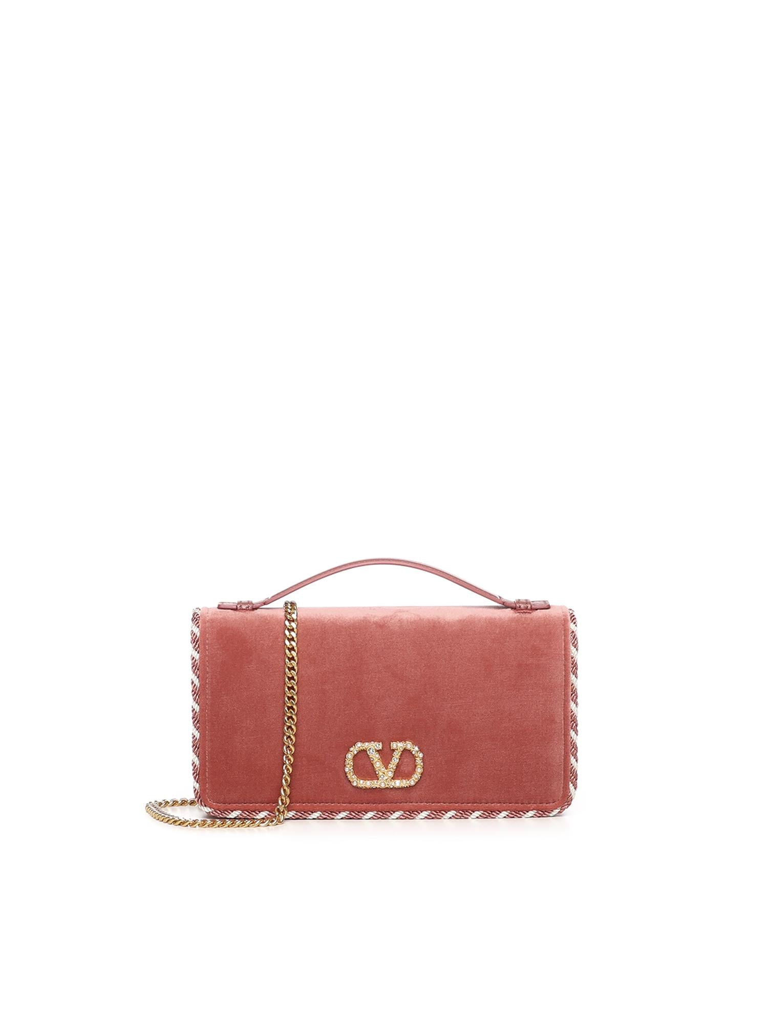 Portafoglio con catena Vlogo Signature in velluto con logo gioiello 7W2P0AU1 CPXDHW VALENTINO GARAVANI
