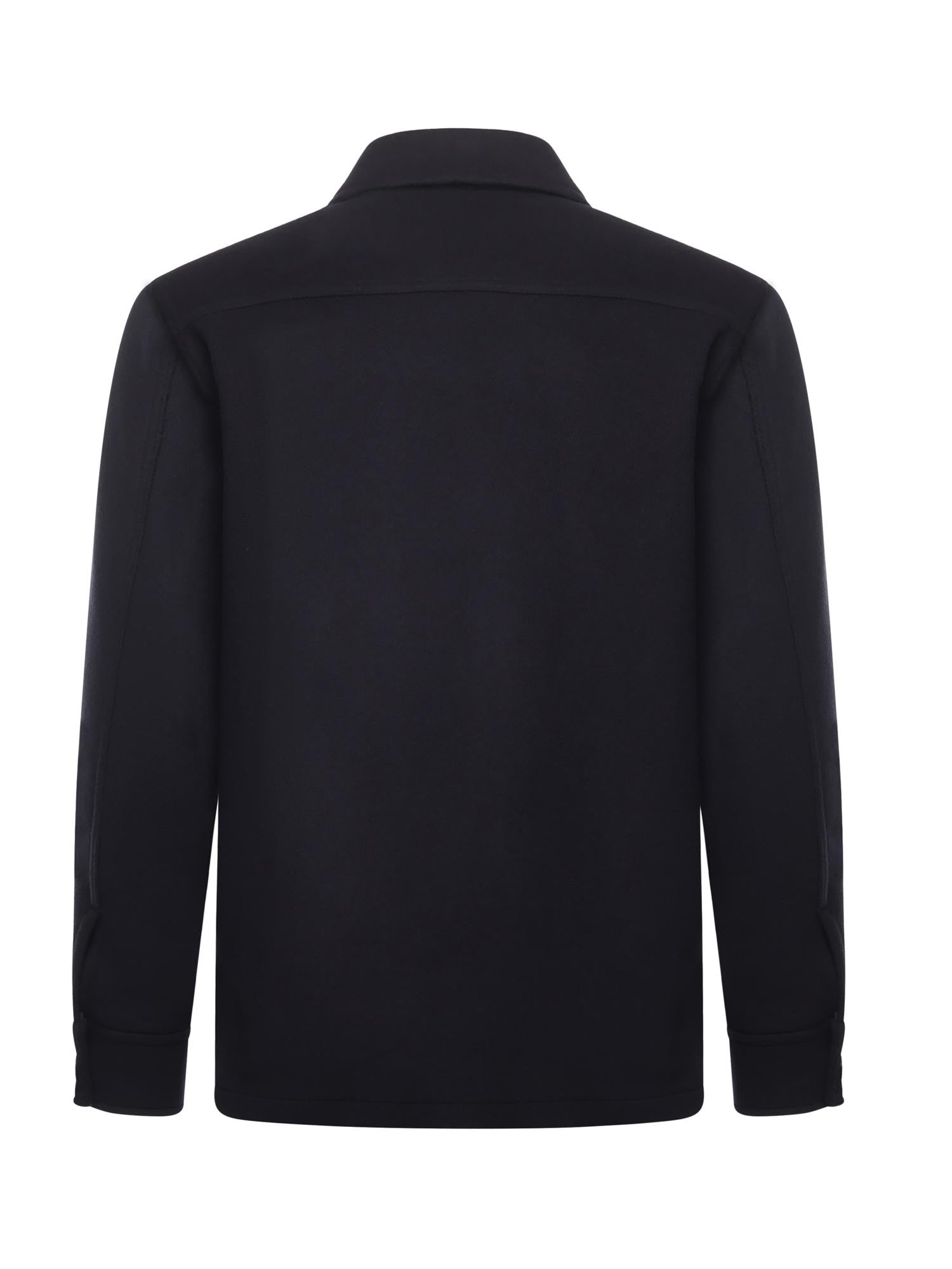 Shirt Jacket in panno<BR/> KJM04512070WND U807 HOGAN