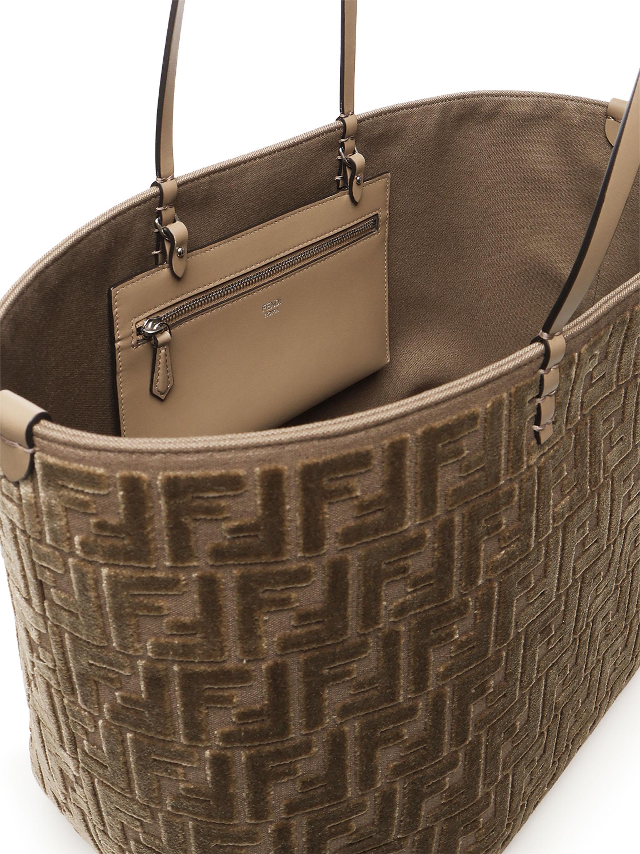 Tote bag velluto FF jacquard 8BH425 AT14F1QDO FENDI