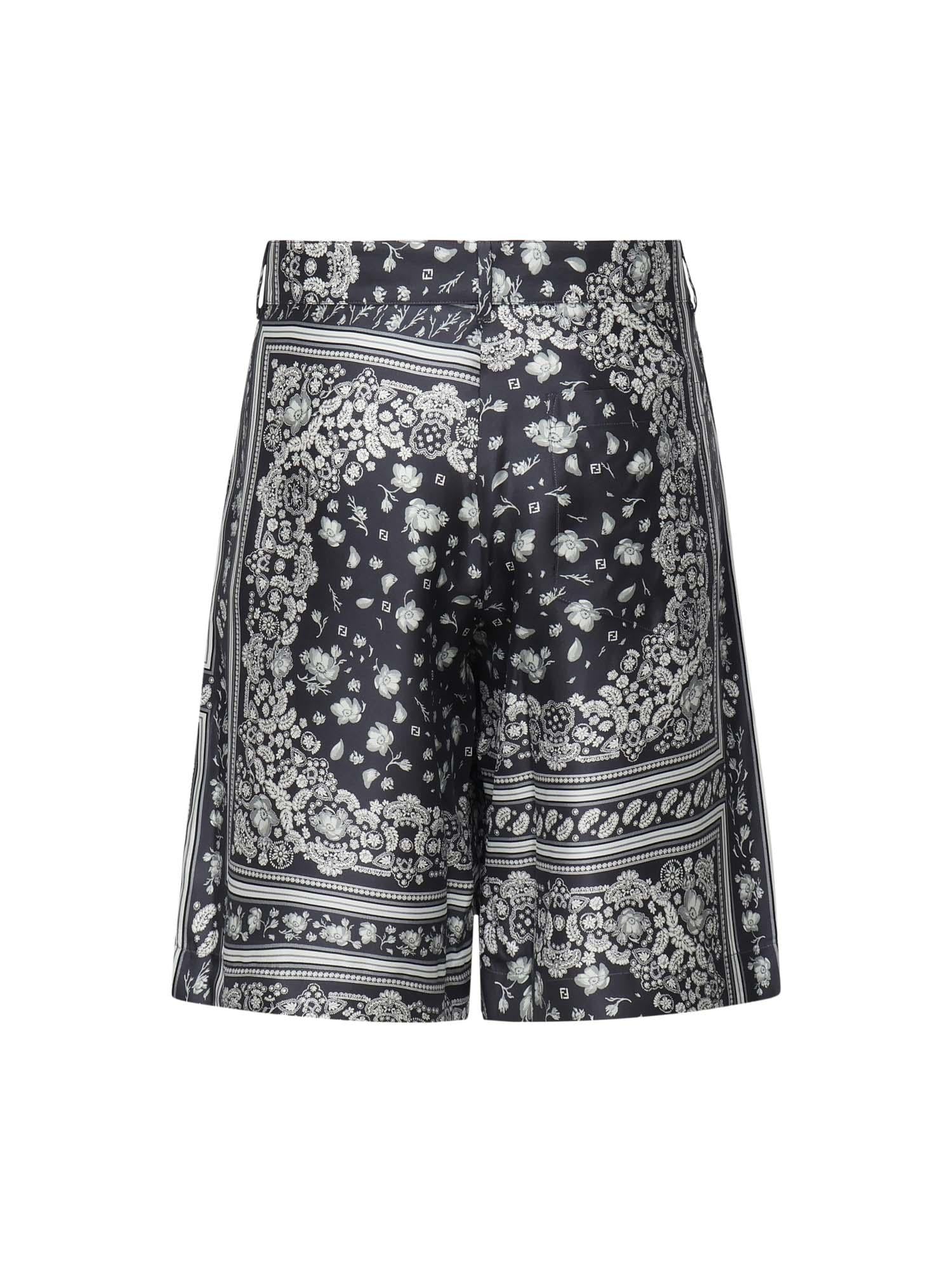 Pantaloncini in seta con stampa FB1014 AUVQF0U6K FENDI