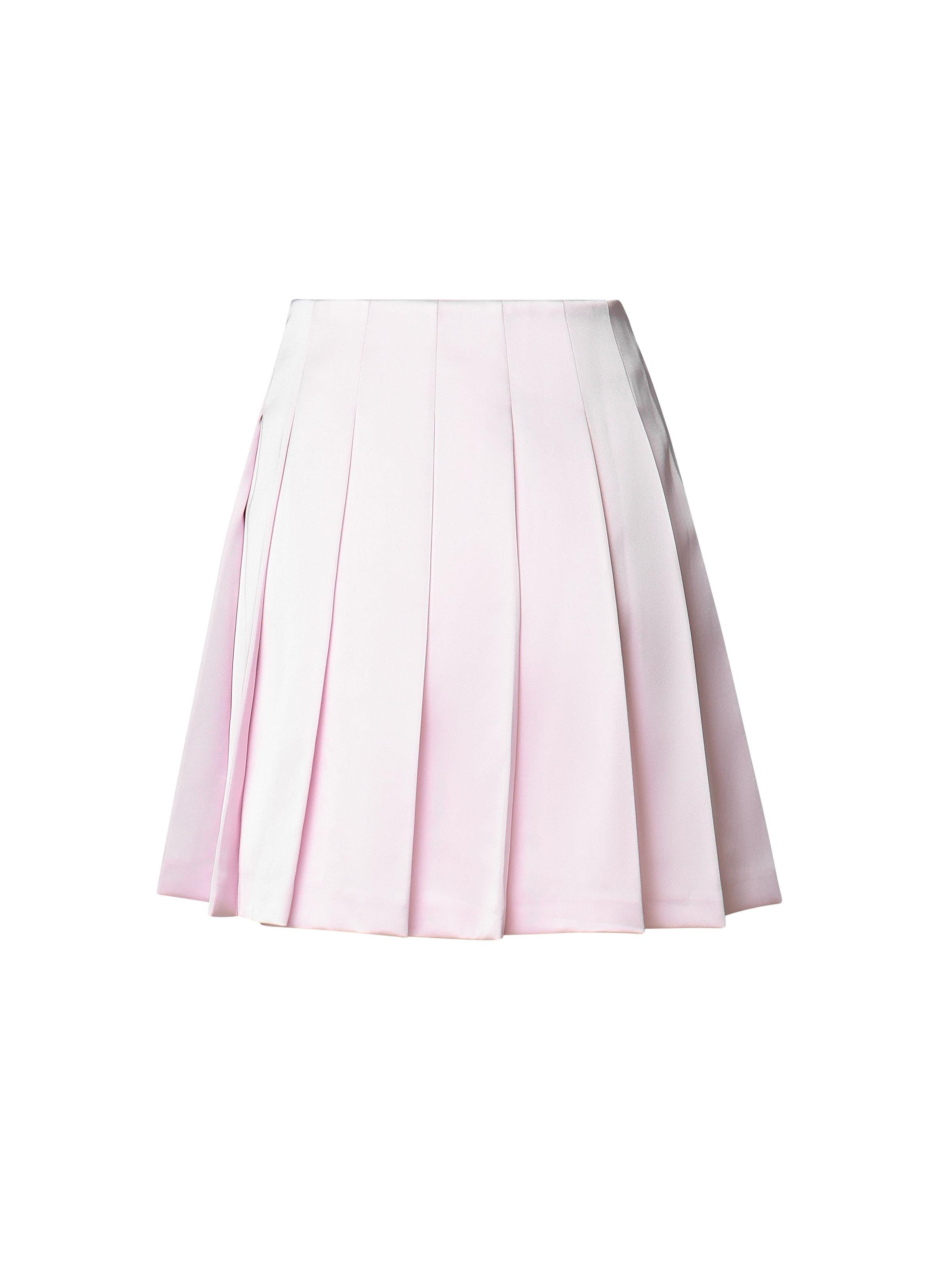 Minigonna in satin con pieghe AW24060SK P SELF-PORTRAIT