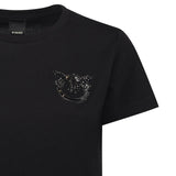 T-shirt con ricamo logo Love Birds in cristalli 103320 A2RNZ99 PINKO