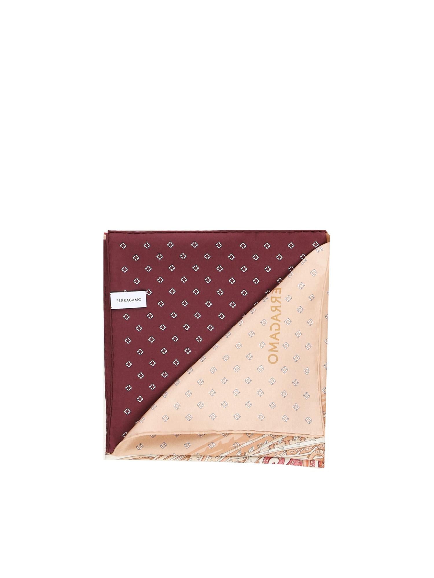 Foulard in seta con stampa 310218 785657001 FERRAGAMO