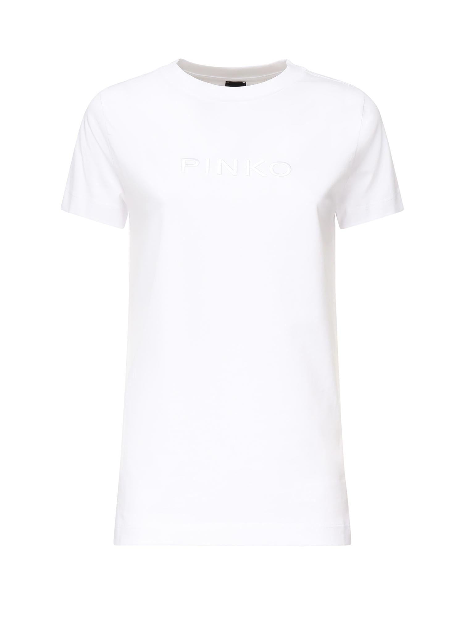 T-shirt con ricamo logo lettering 101752 A2RDZ04 PINKO
