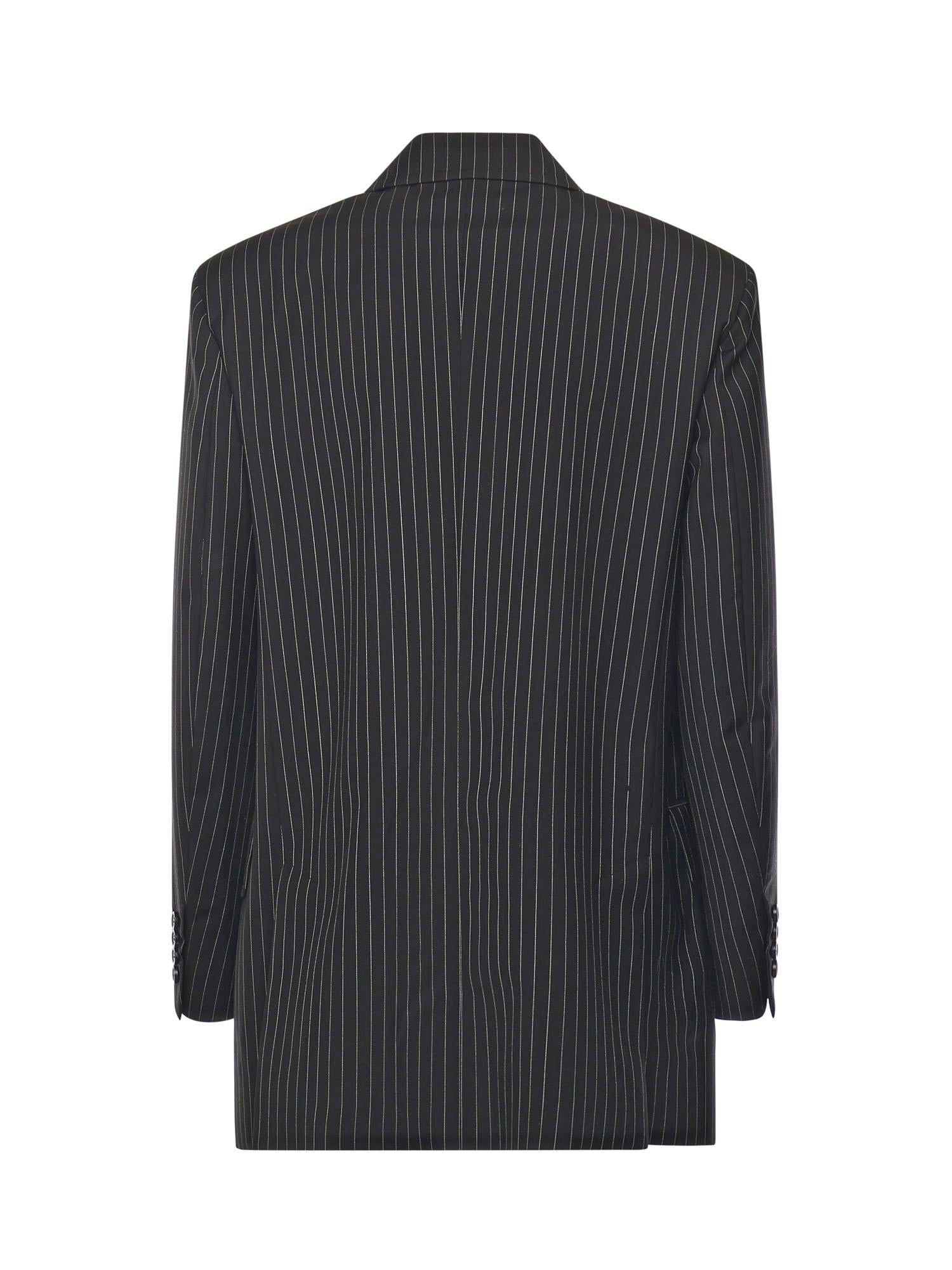 Blazer doppiopetto in lana gessata 2521046021600 002 MAX MARA