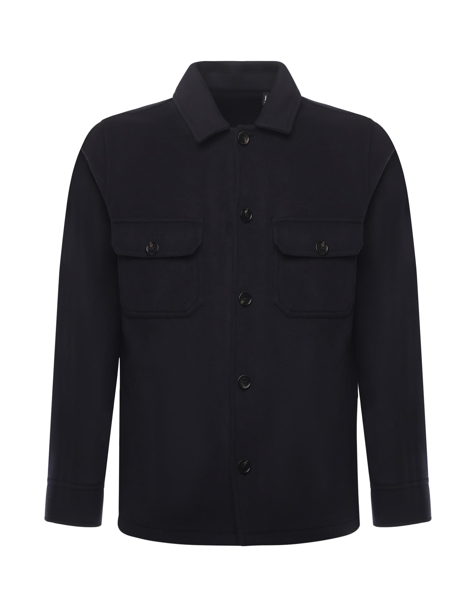 Shirt Jacket in panno<BR/> KJM04512070WND U807 HOGAN