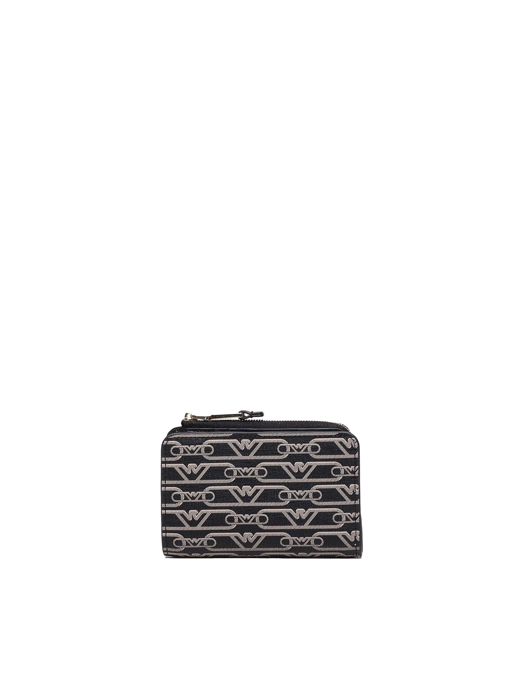 Portafoglio zip around in tessuto con logo jacquard EW000369 AF11951FC033 EMPORIO ARMANI