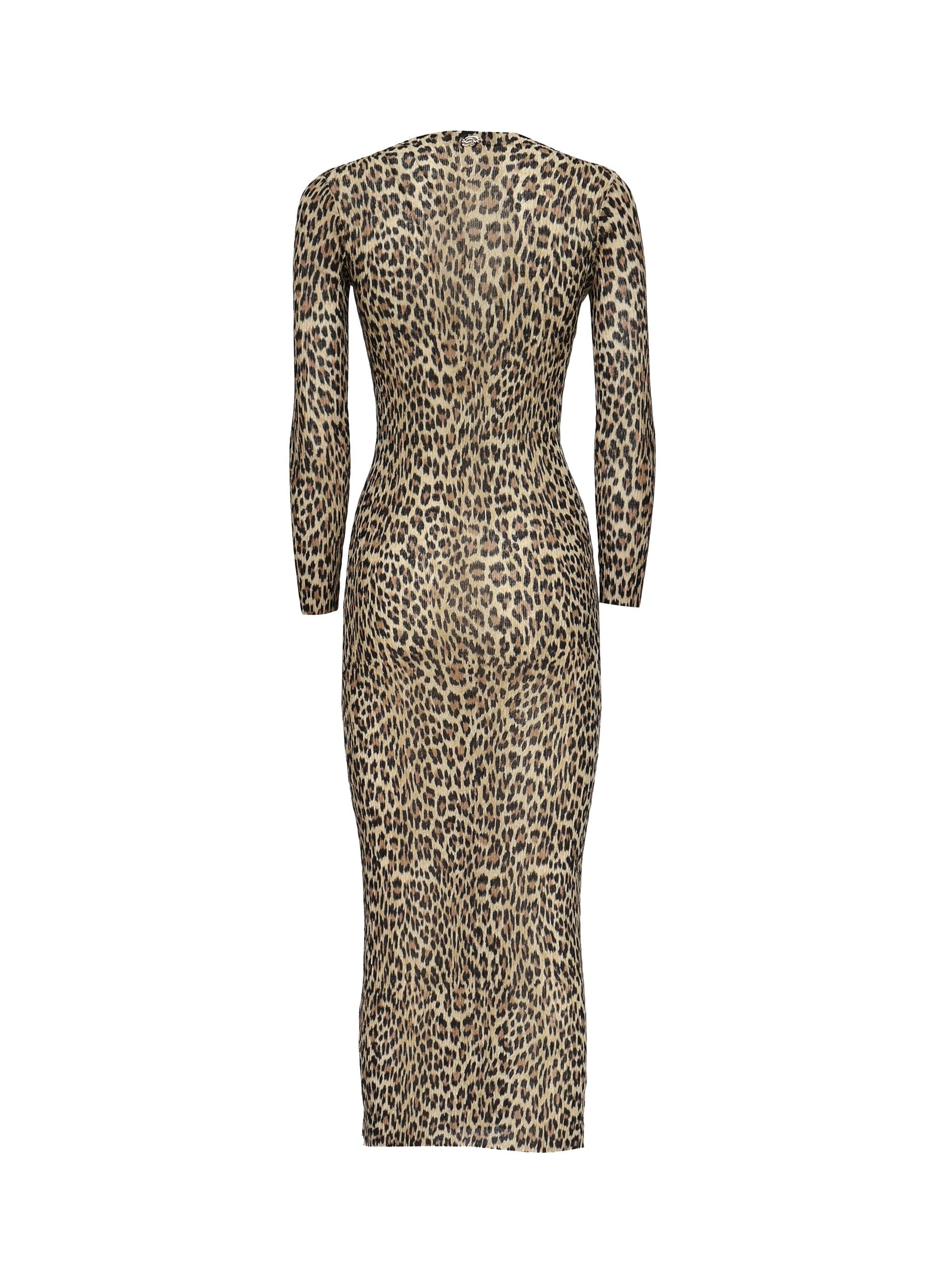 Abito midi con stampa leopard 2A582A M8159 BLUMARINE