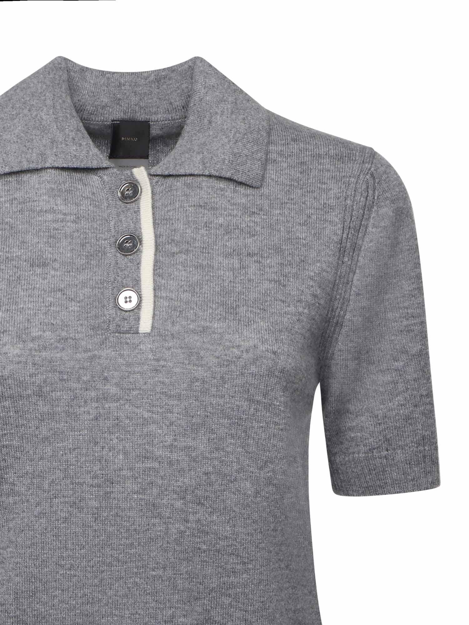 Maglia stile polo con logo 105450 A2Q9II2 PINKO