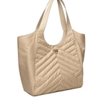 Borsa shopper in tessuto trapunta puzzle 104536 A1EUC50Q PINKO