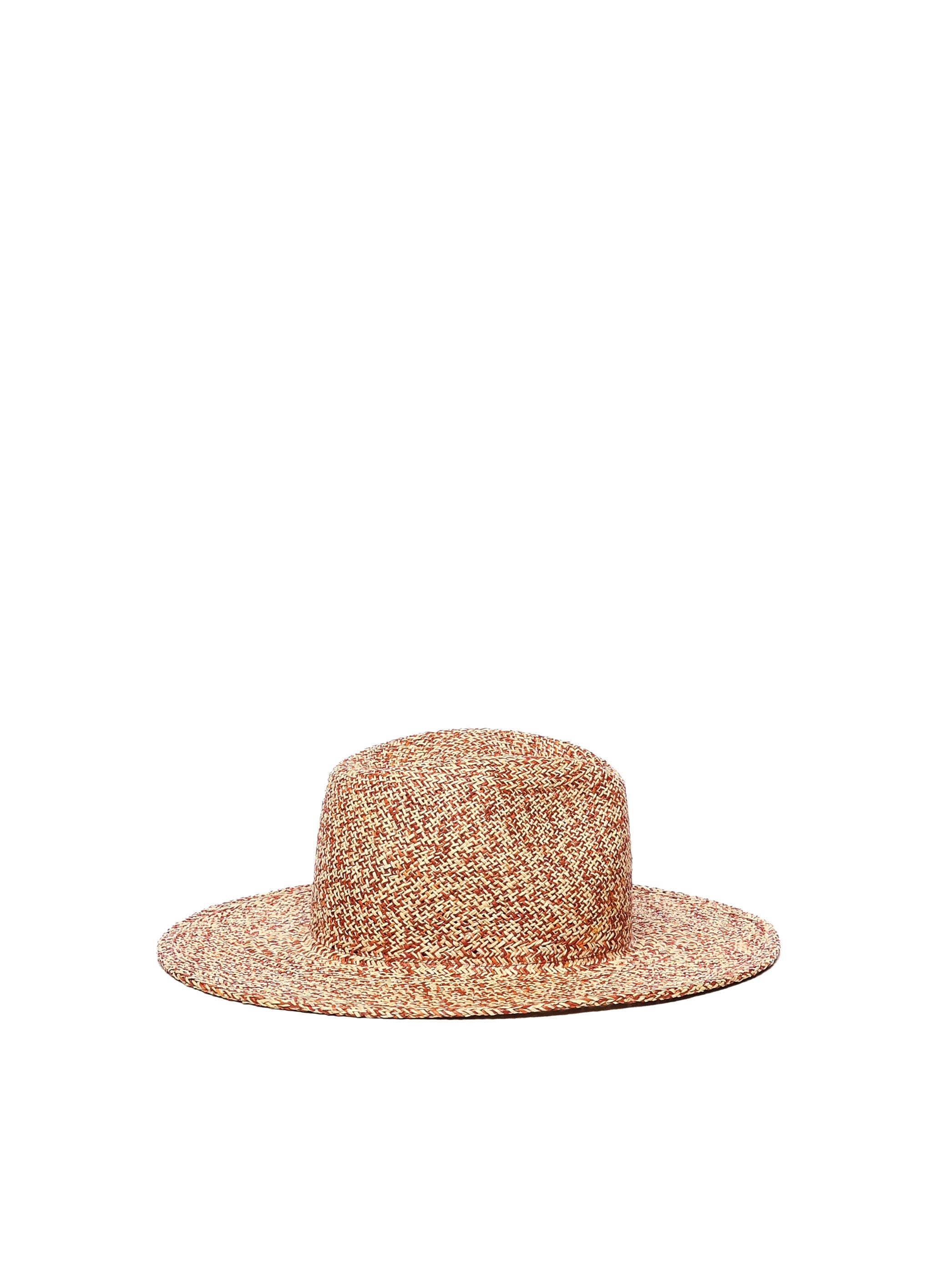 Fedora in paglia con logo FDR036067PS25 STR-9P-MICSRBBEIGE RED RUSLAN BAGINSKIY